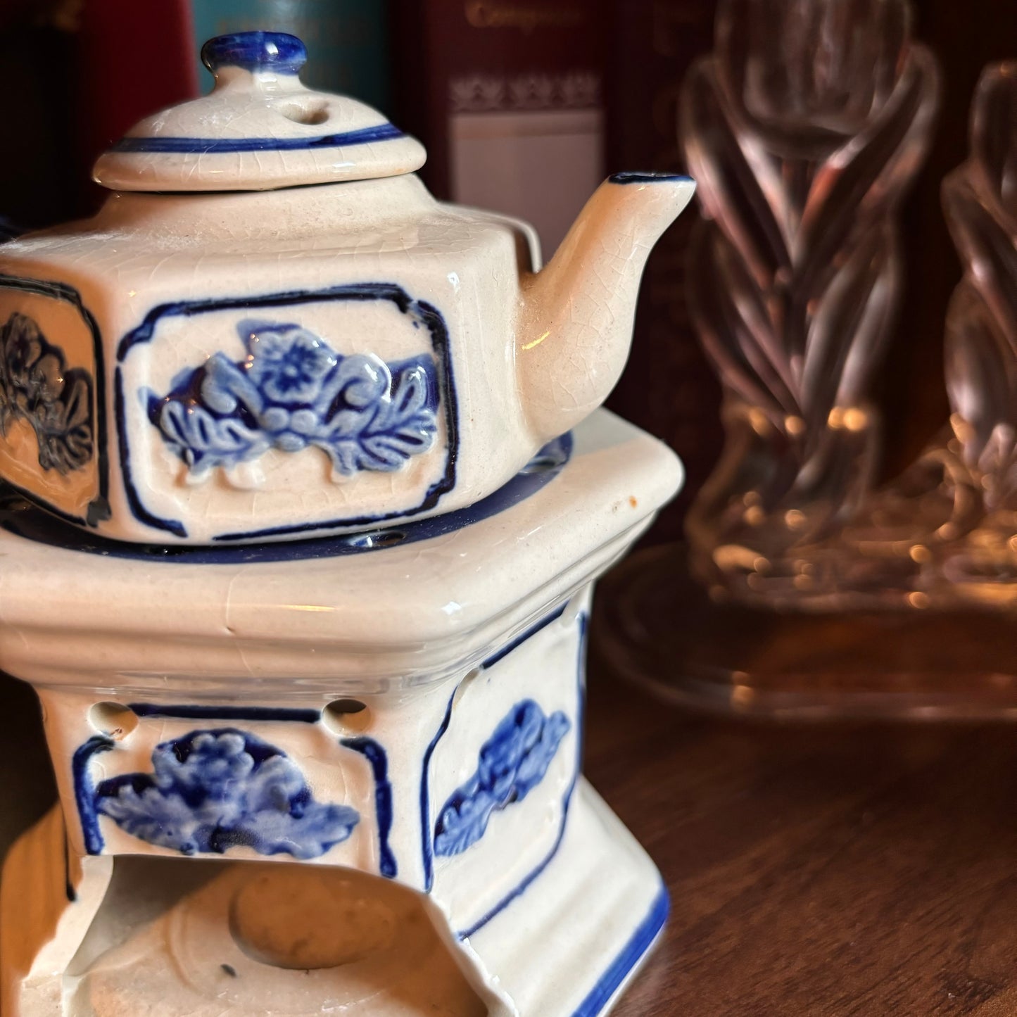 Ceramic Floral Teapot Oil Warmer