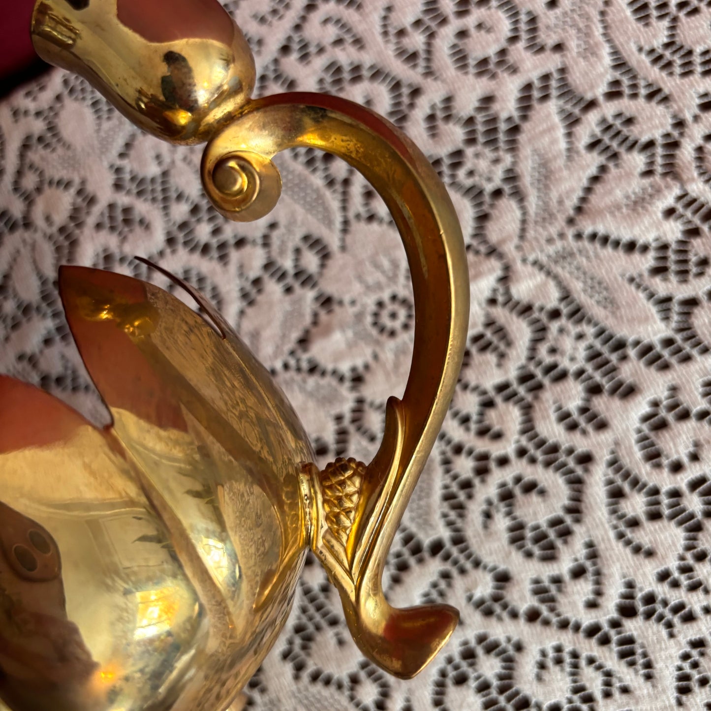Brass Plated Lotus Candle Holder