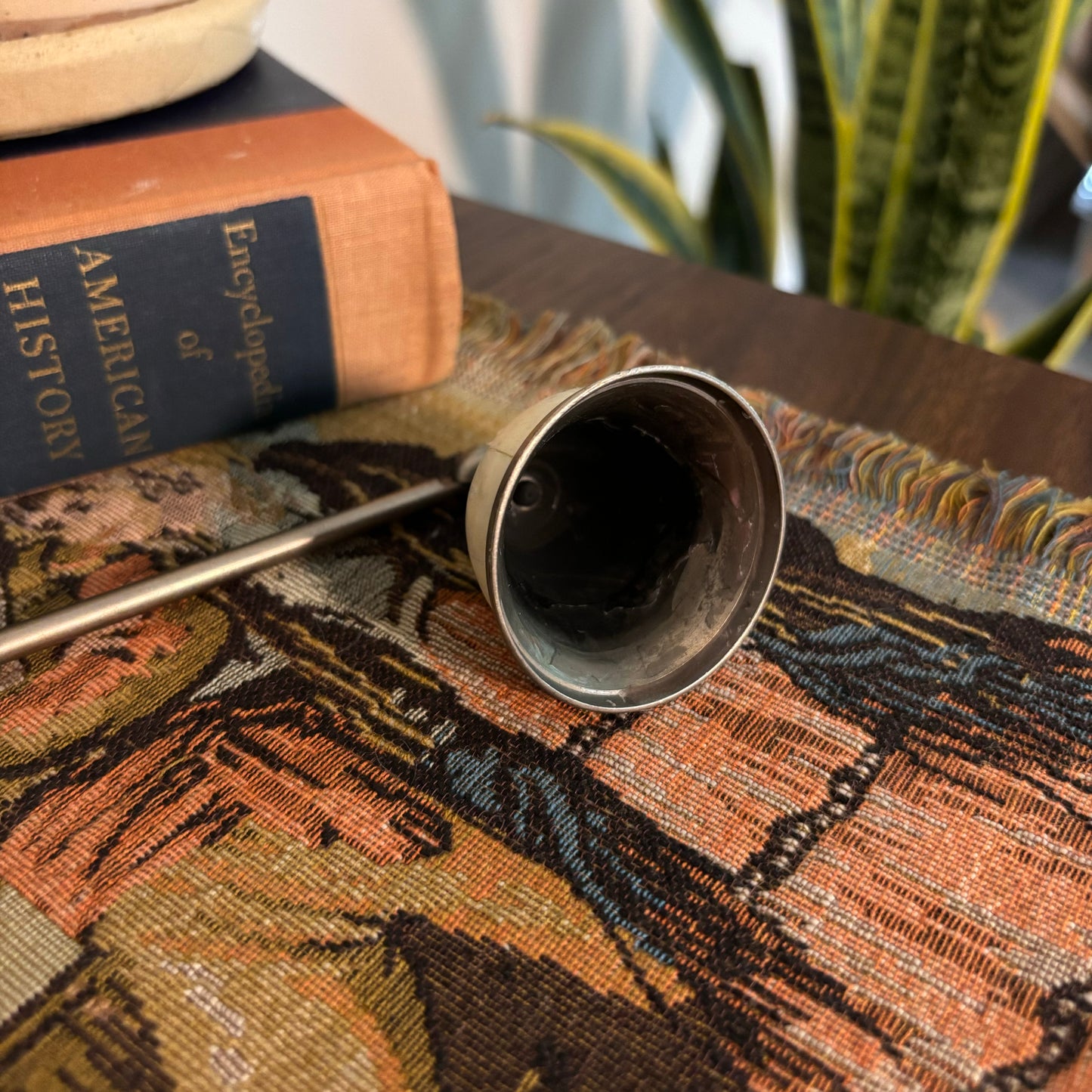 Bone Inlay Silver Candle Snuffer