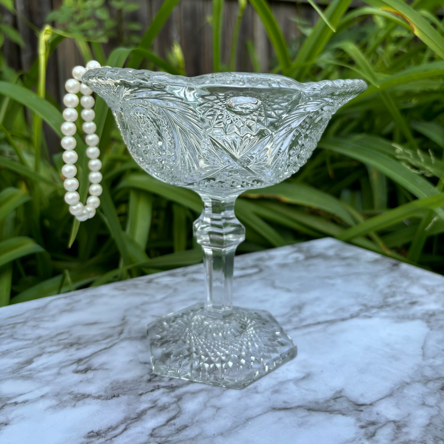 Cut Glass Pedestal Compote