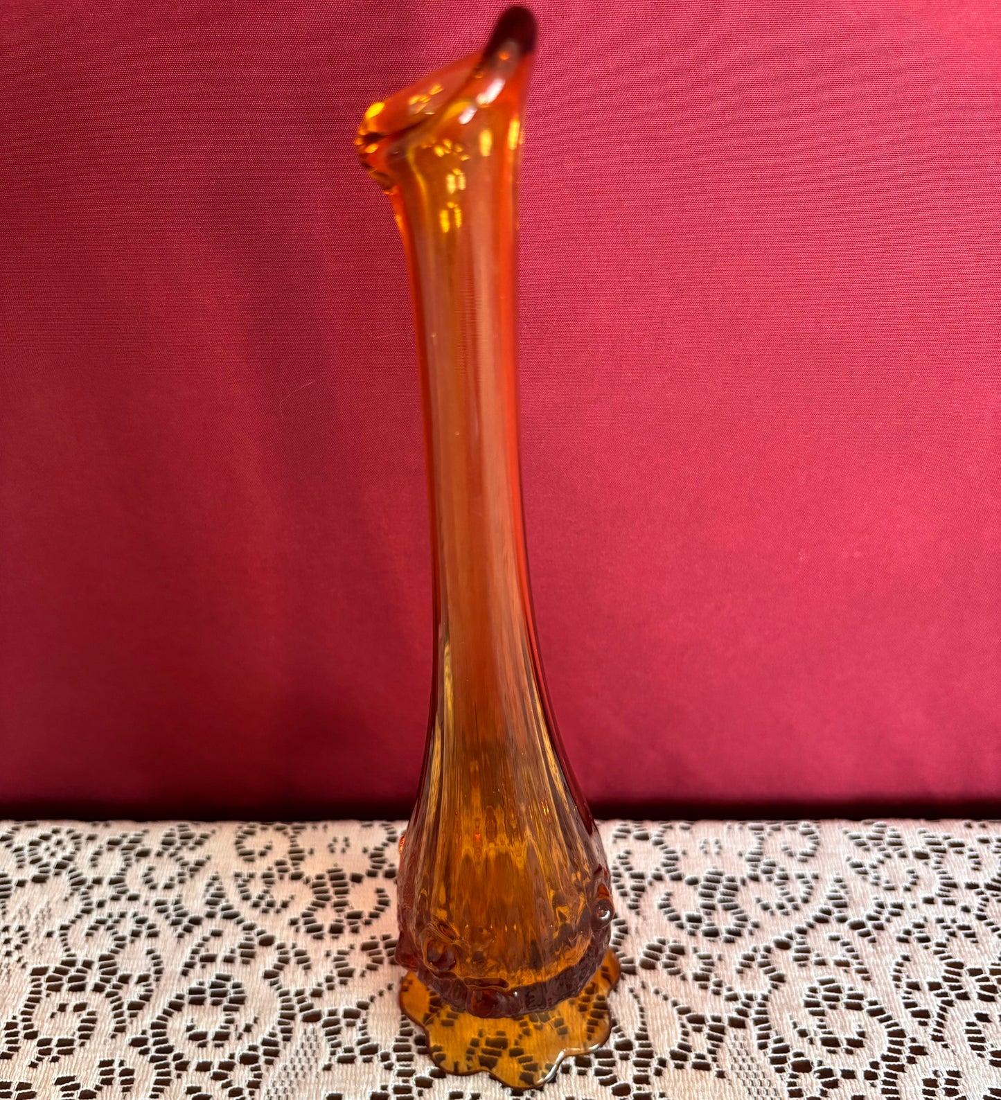 Fenton Amber Bud Vase