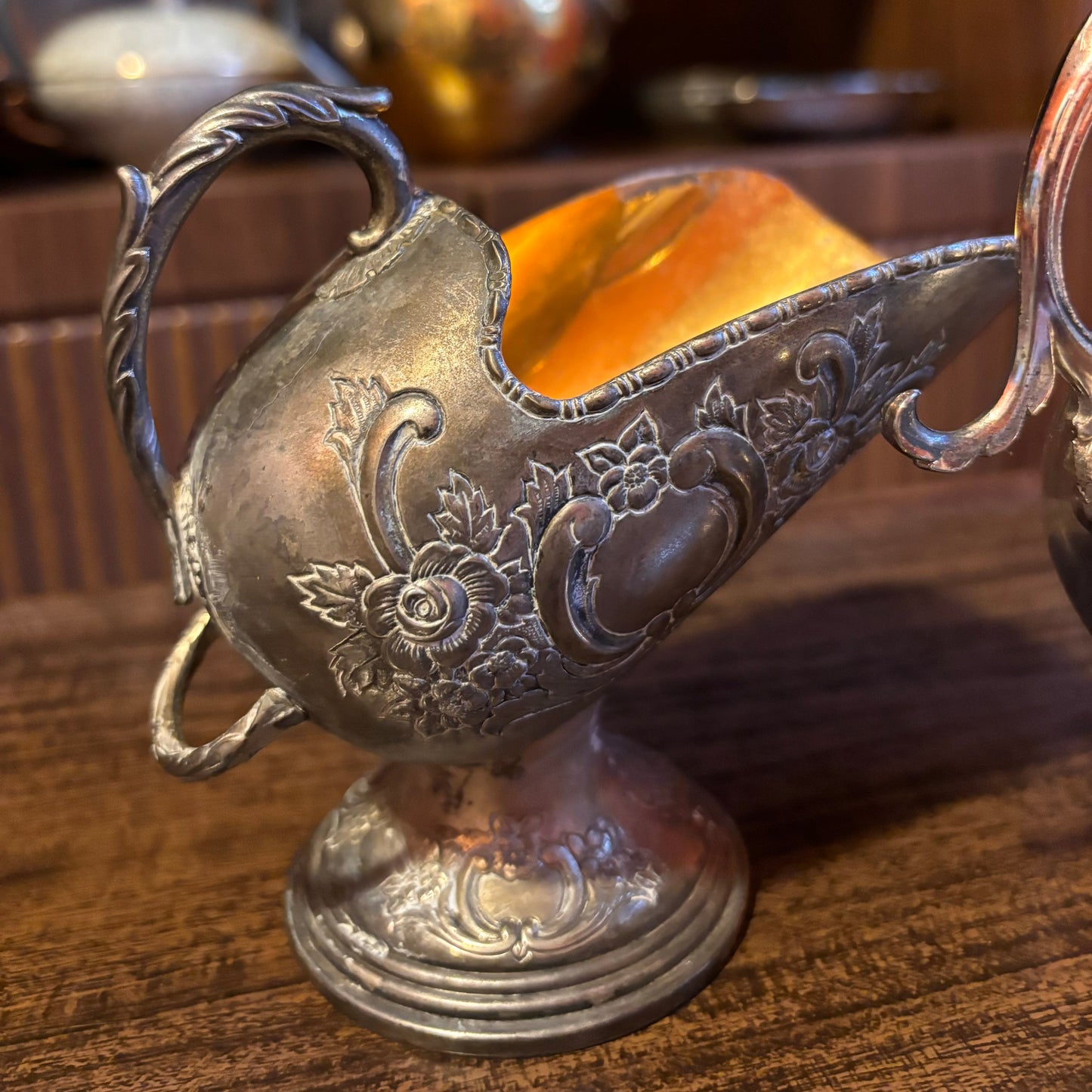 Silver-plated Floral Sugar Scuttles