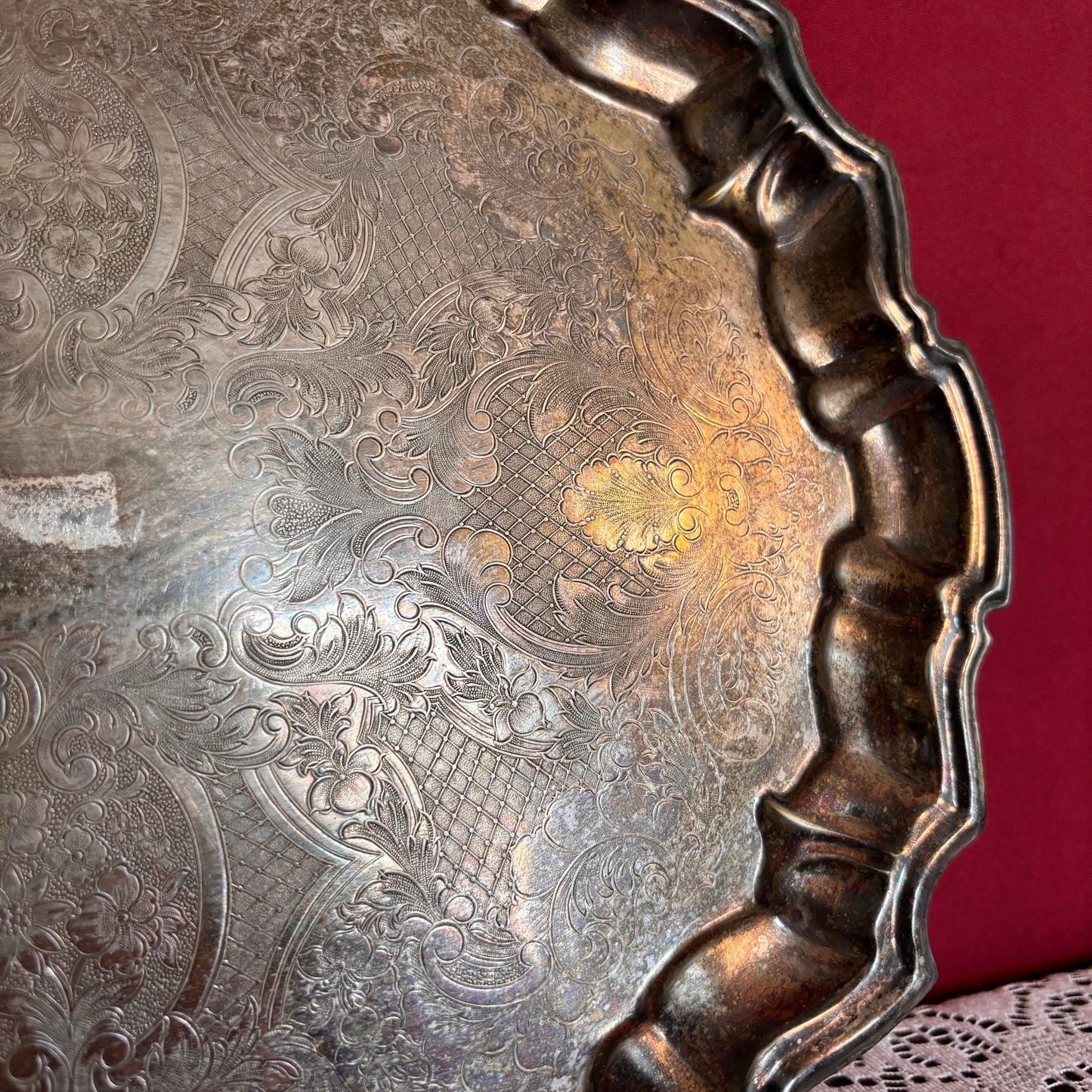 Ornate Footed Serving Tray