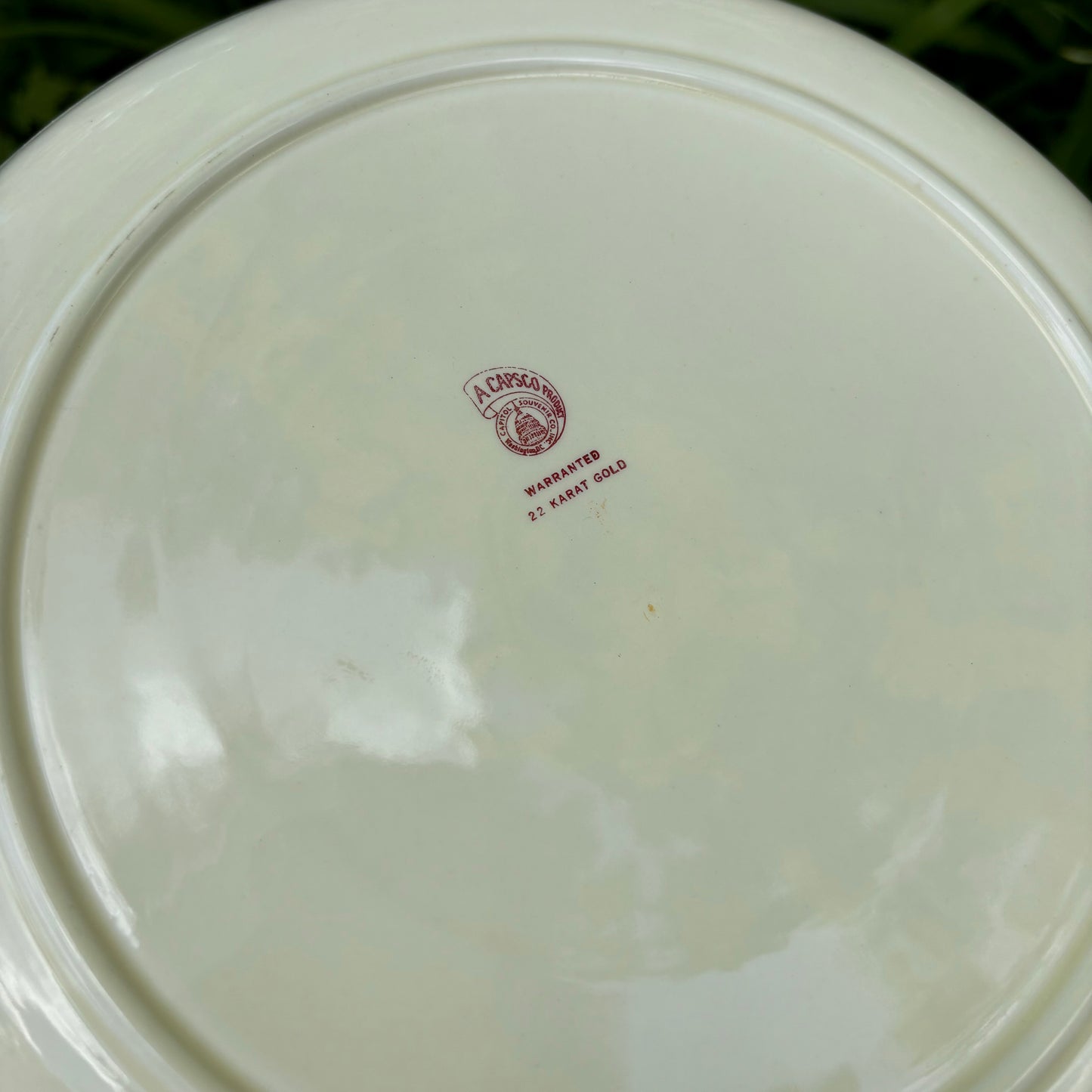 Capsco Washington, D.C. Souvenir Plate with Gold Rim