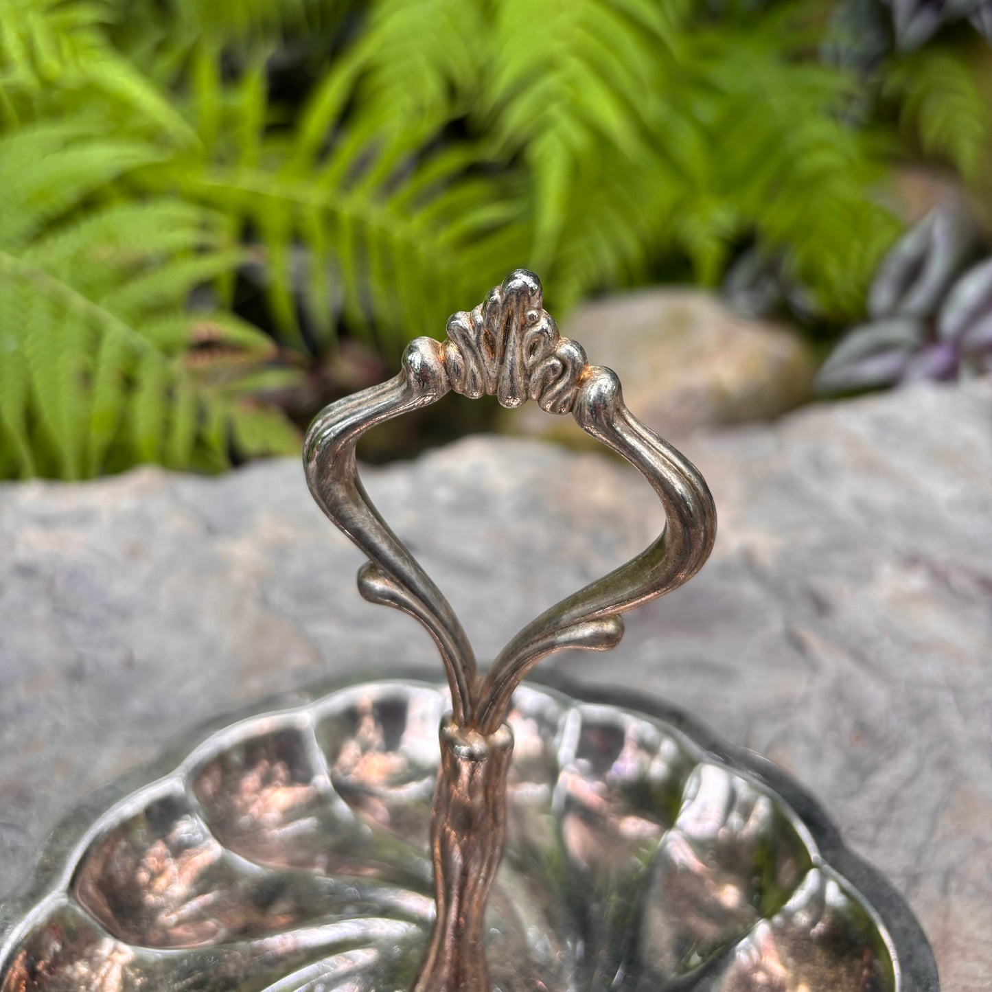 Scalloped Serving Tray w Handle