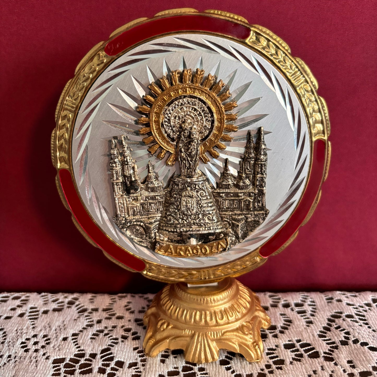 La Virgen Maria Ornate Plaque