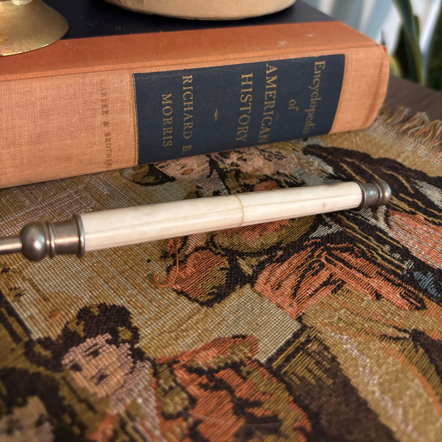 Bone Inlay Silver Candle Snuffer