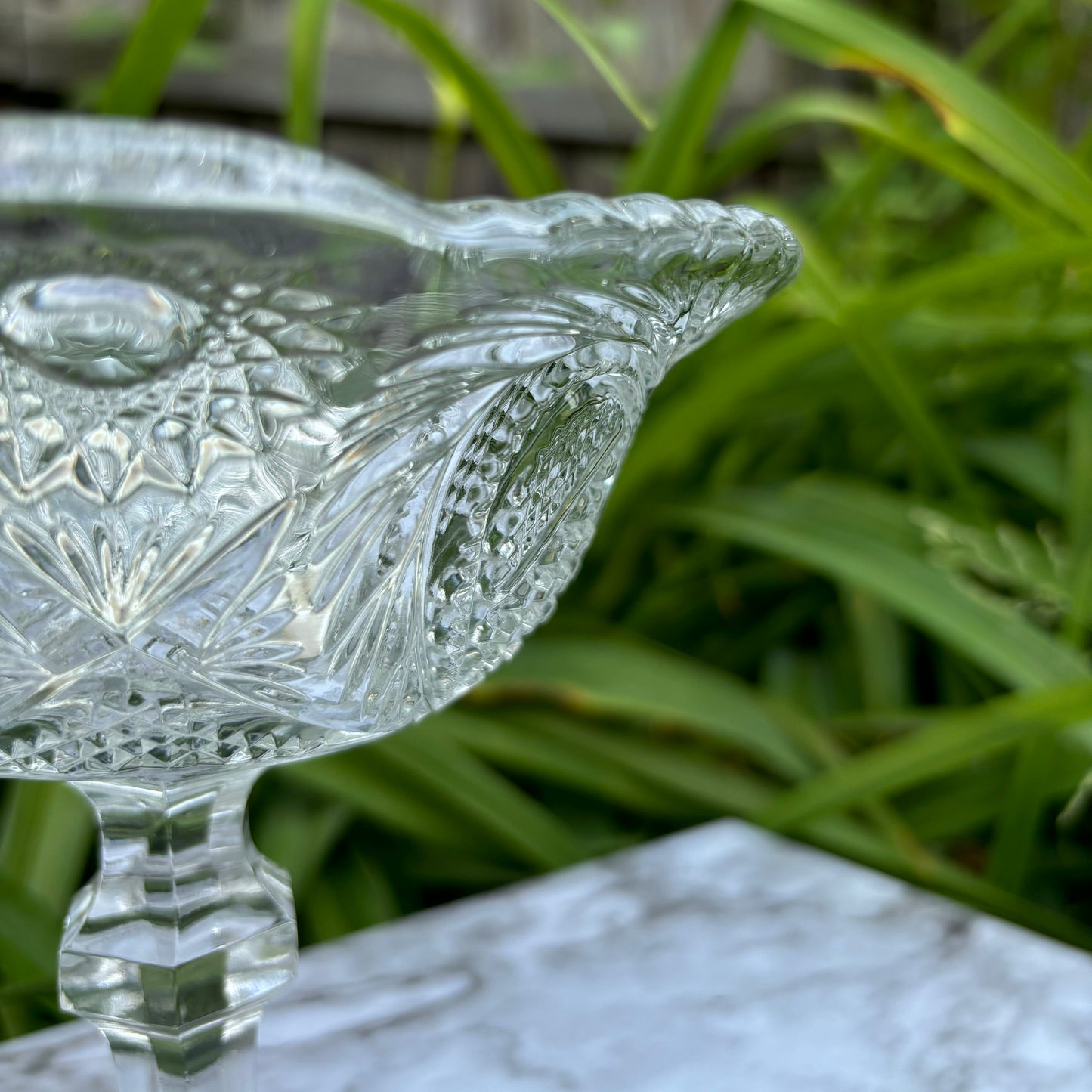 Cut Glass Pedestal Compote
