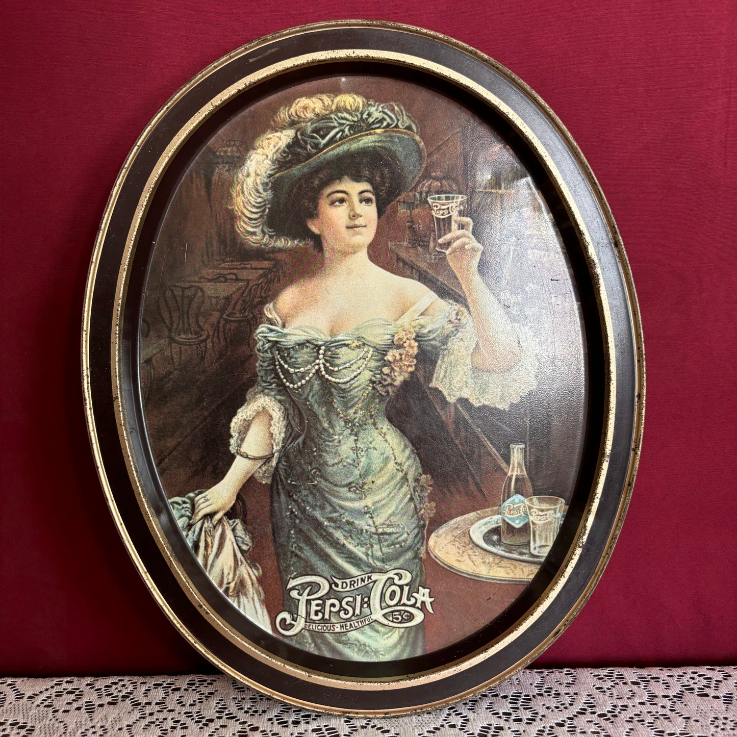 Pepsi Cola Girl Serving Tray