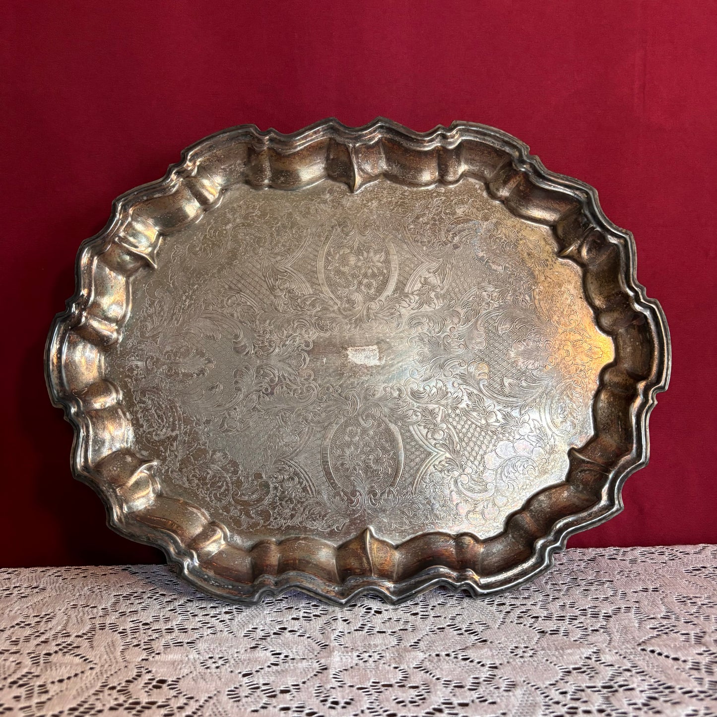 Ornate Footed Serving Tray