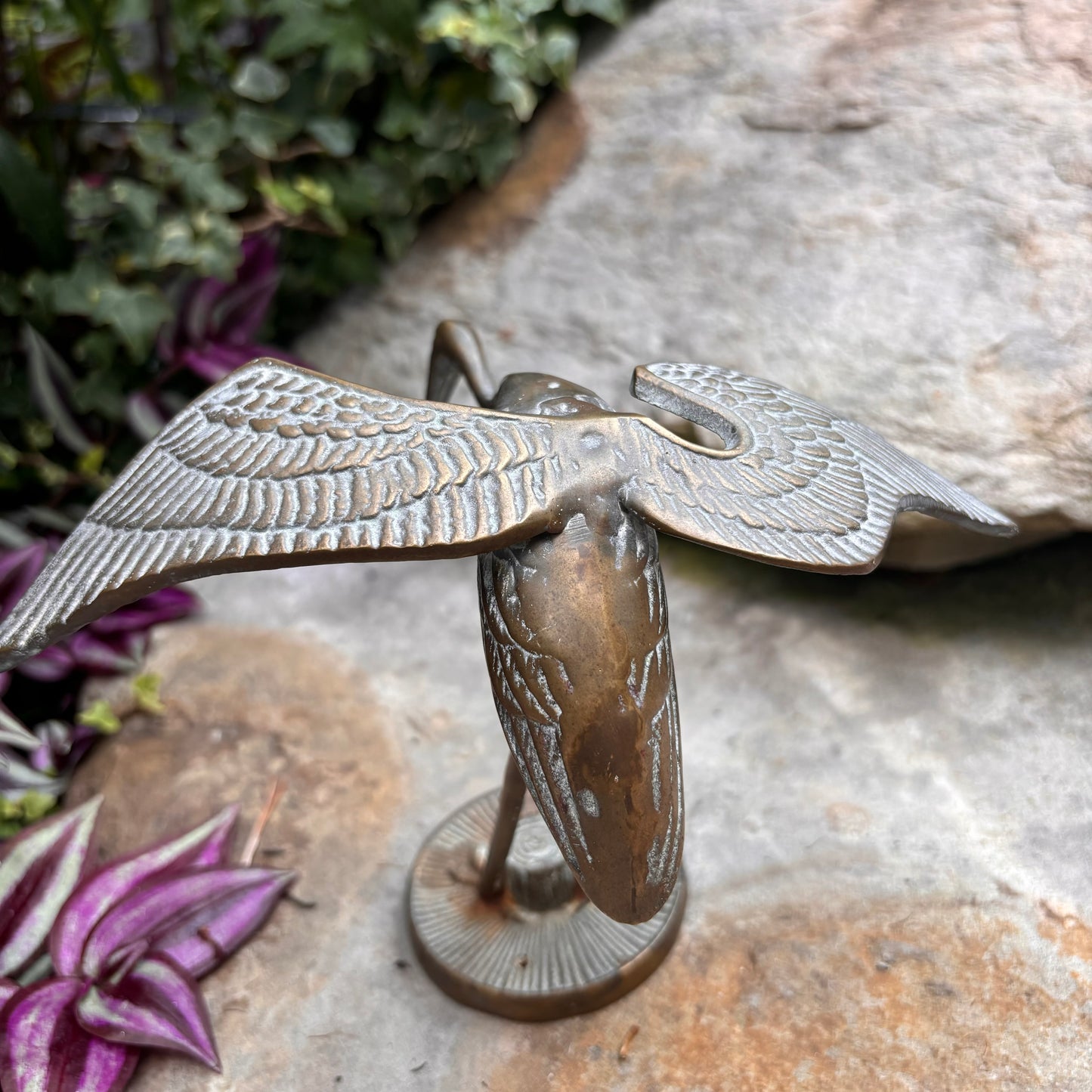 Brass MCM Crane Figurine