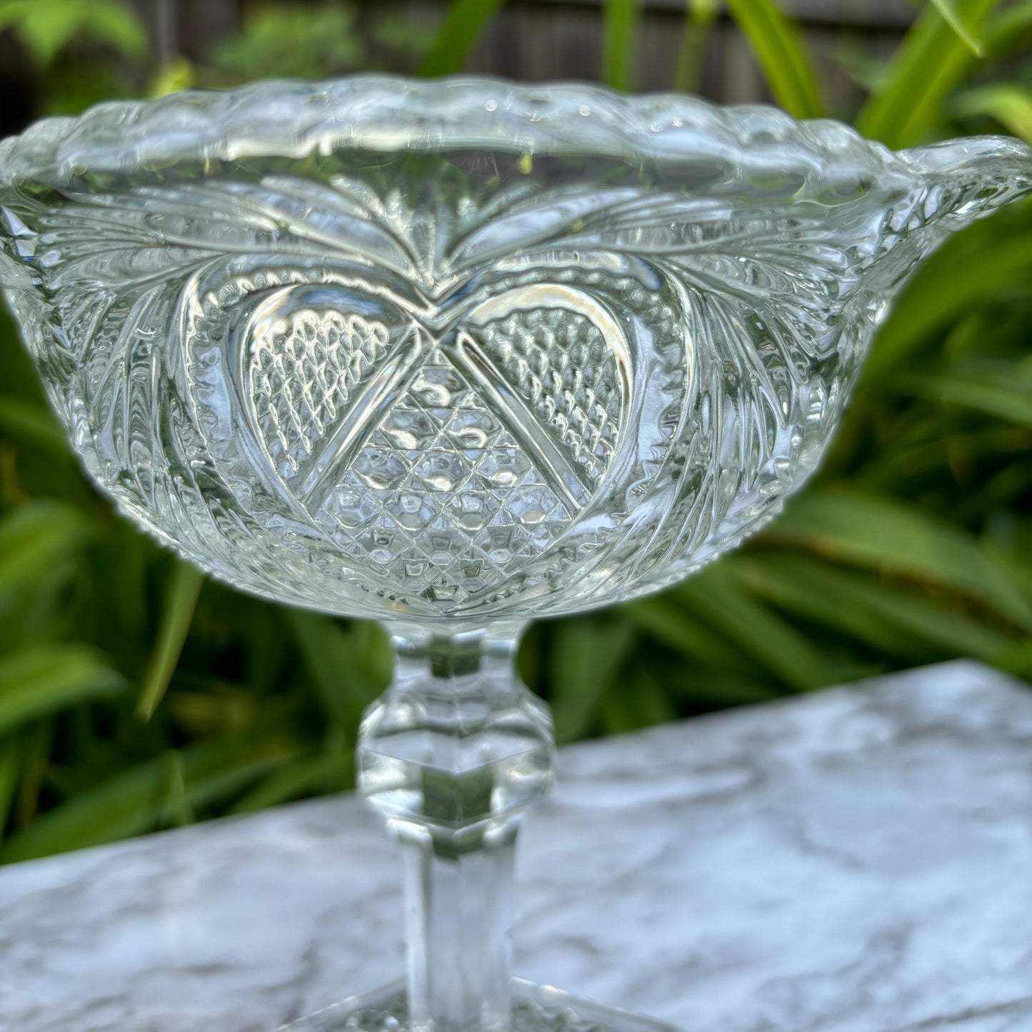 Cut Glass Pedestal Compote