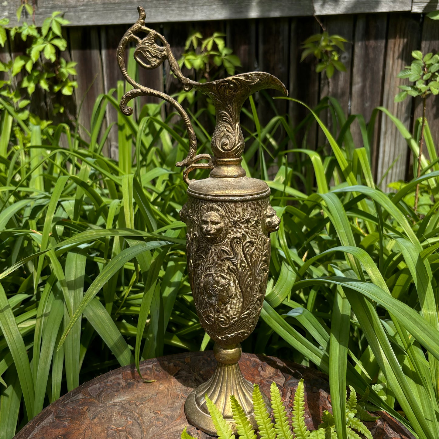 Classical Italian Brass Lion Pitcher With Handle