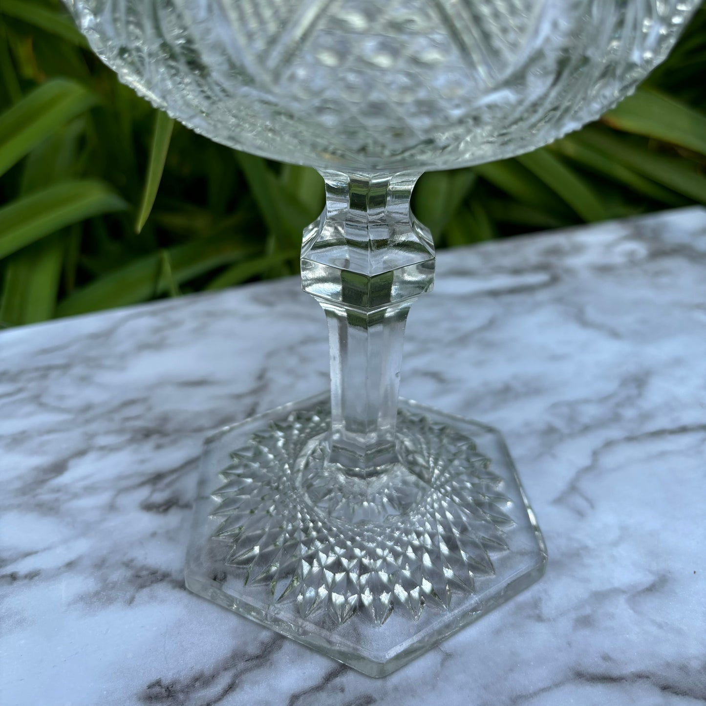 Cut Glass Pedestal Compote
