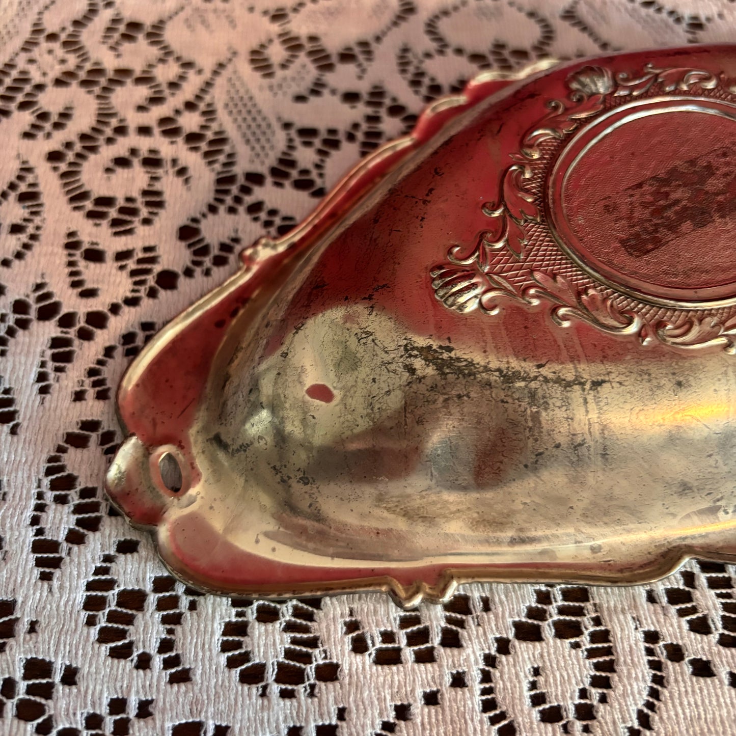 Silver Plated Ornate Rose Trinket Dish