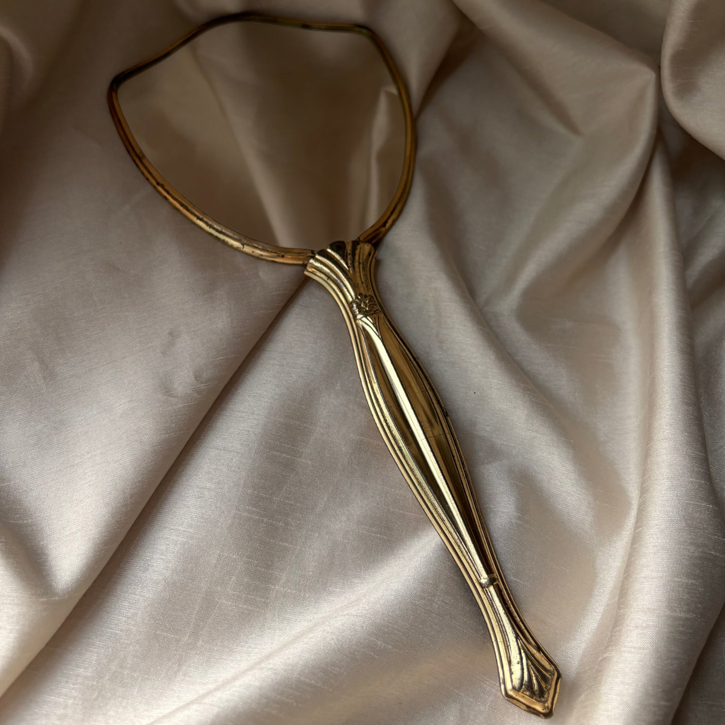 Gold Ornate Floral Hand Held Mirror