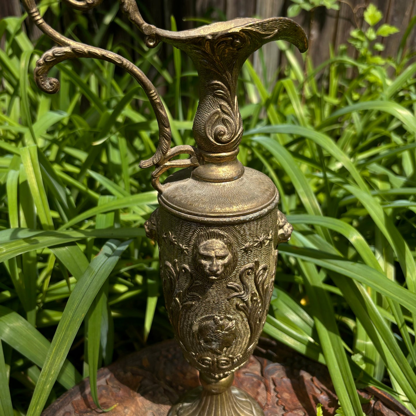 Classical Italian Brass Lion Pitcher With Handle