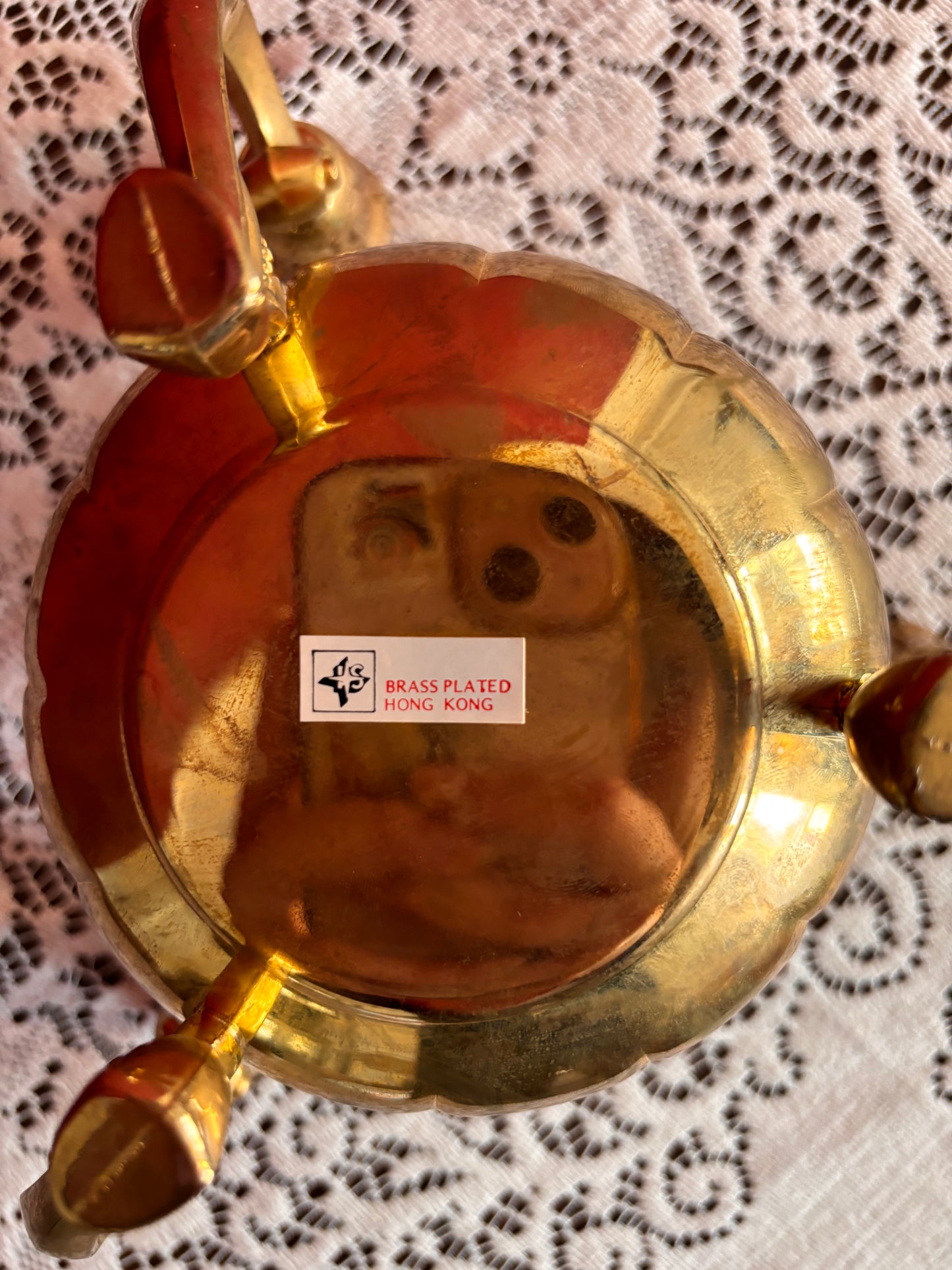 Brass Plated Lotus Candle Holder