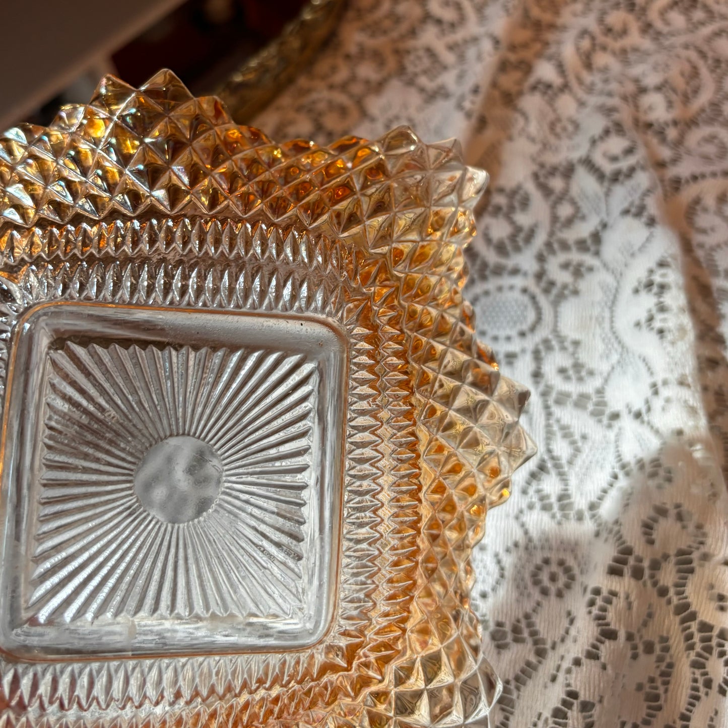 Diamond Point Marigold Dish