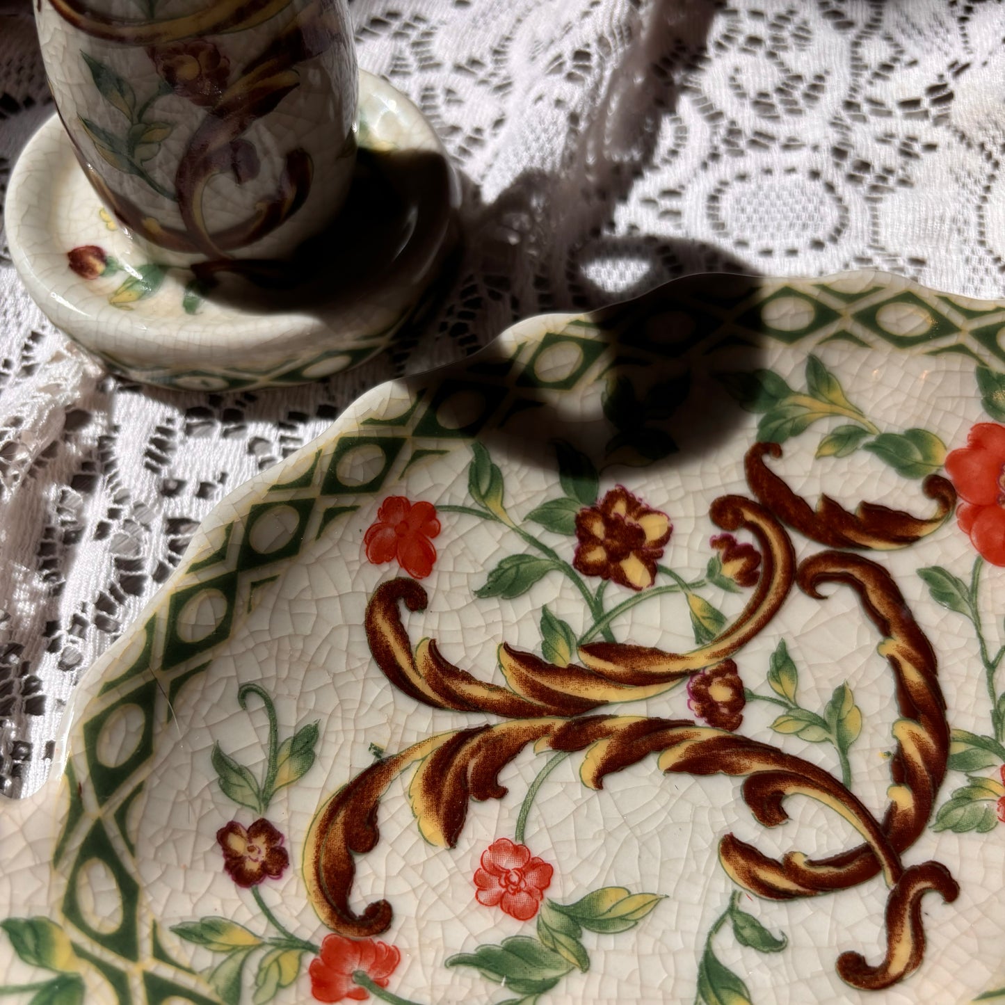 Floral Porcelain Bathroom Set