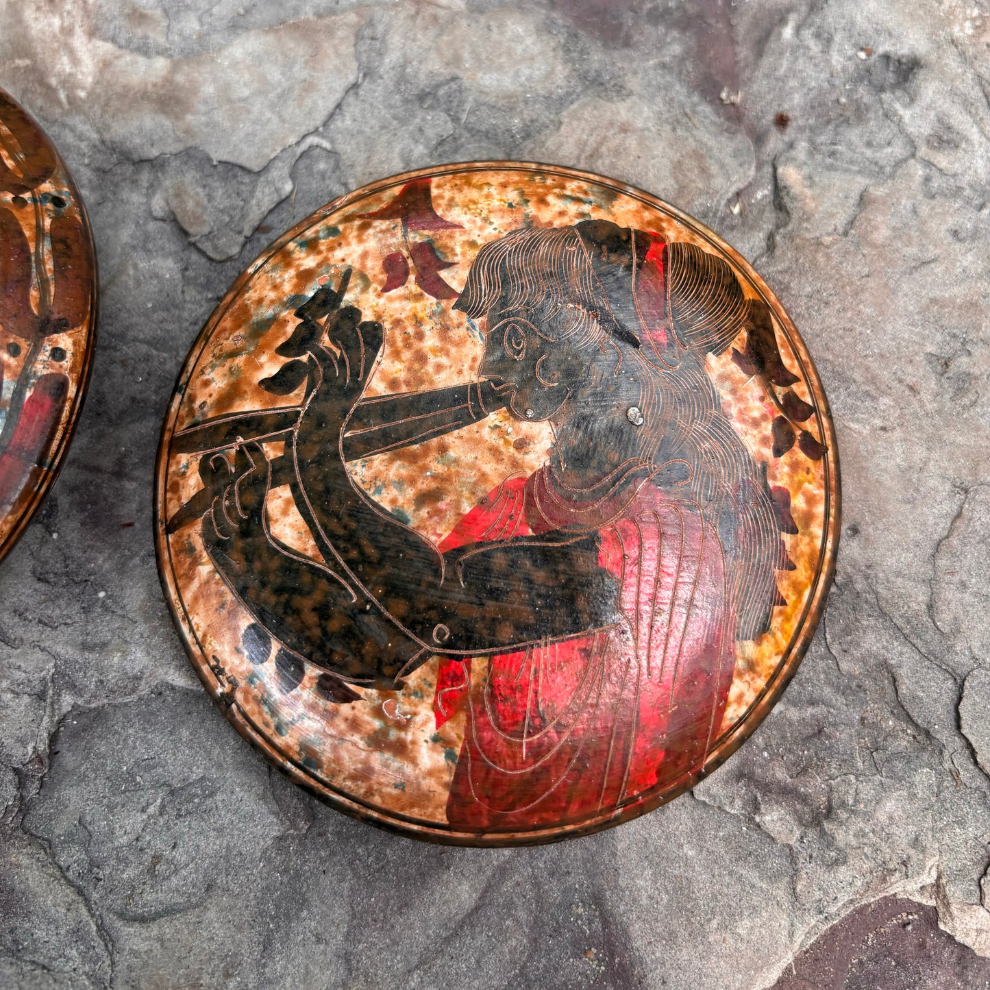 Greek Hand Painted Box w Lid