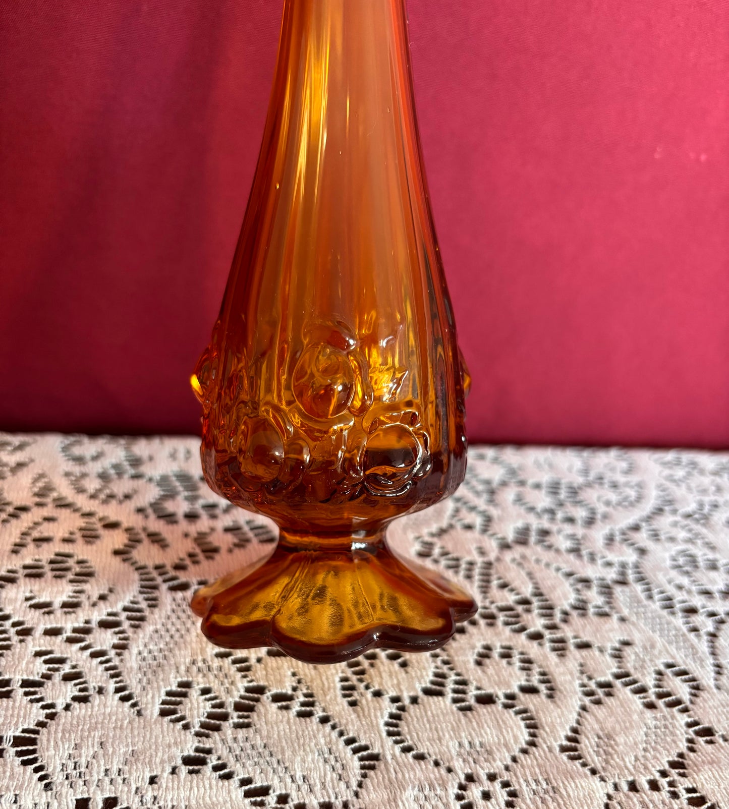 Fenton Amber Bud Vase