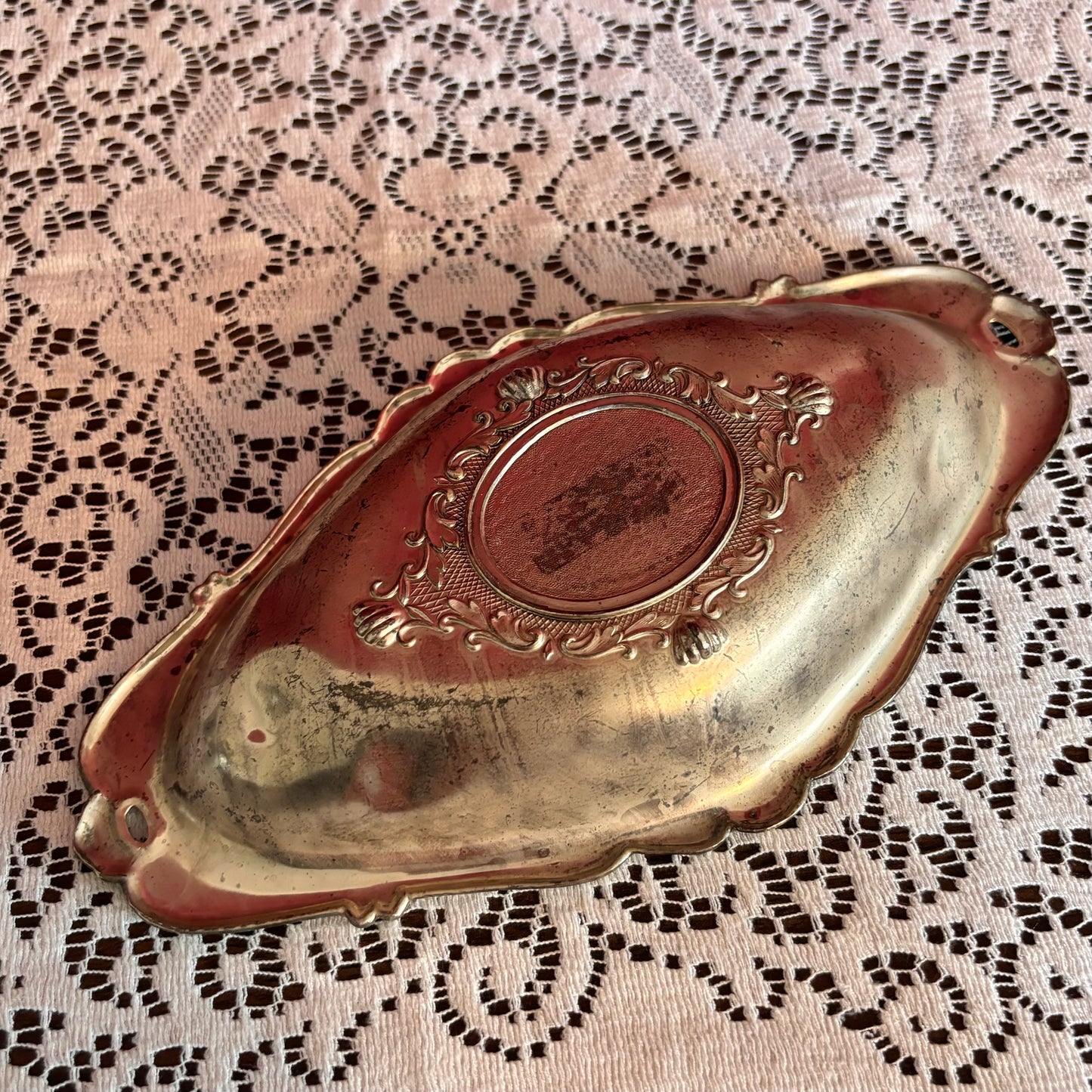Silver Plated Ornate Rose Trinket Dish