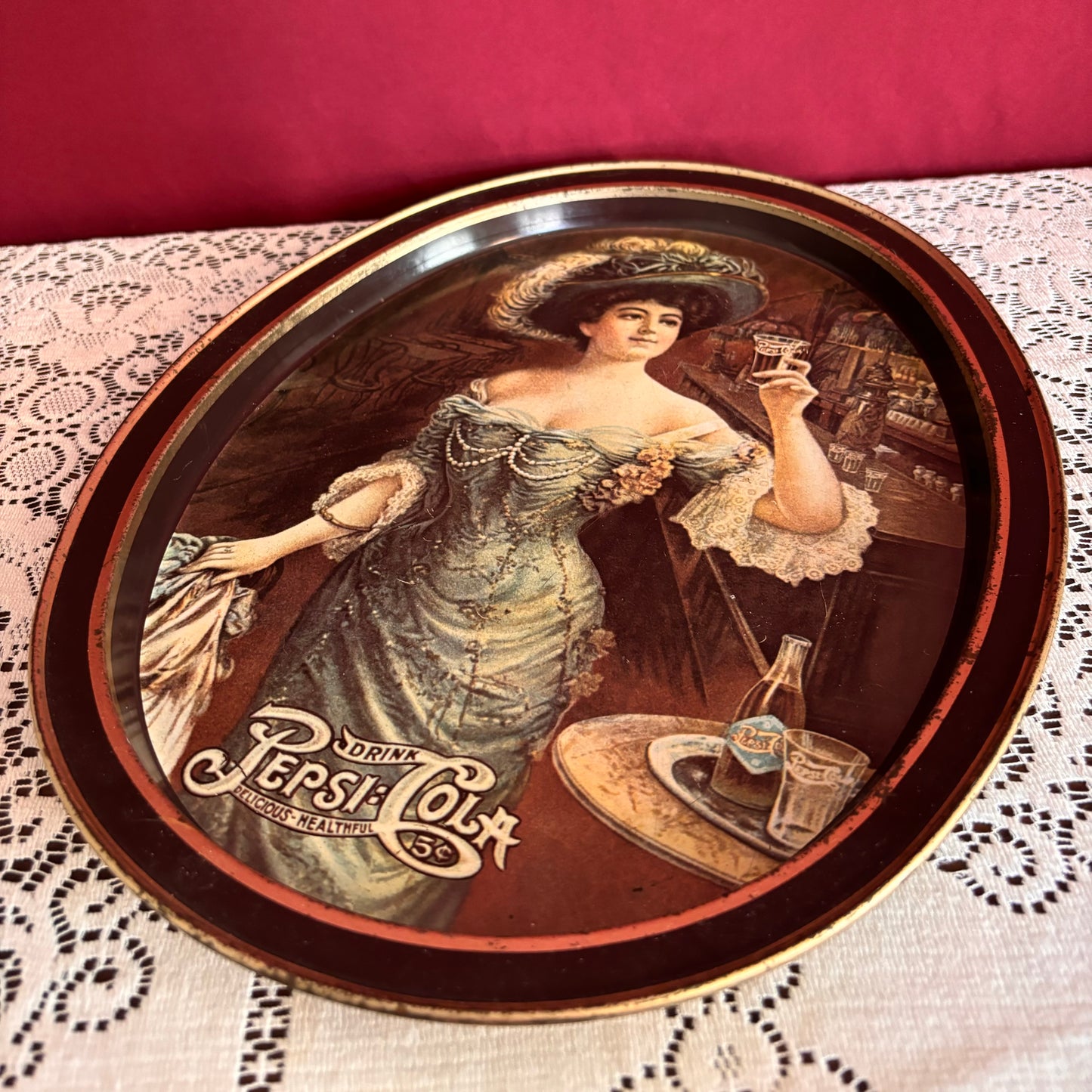 Pepsi Cola Girl Serving Tray