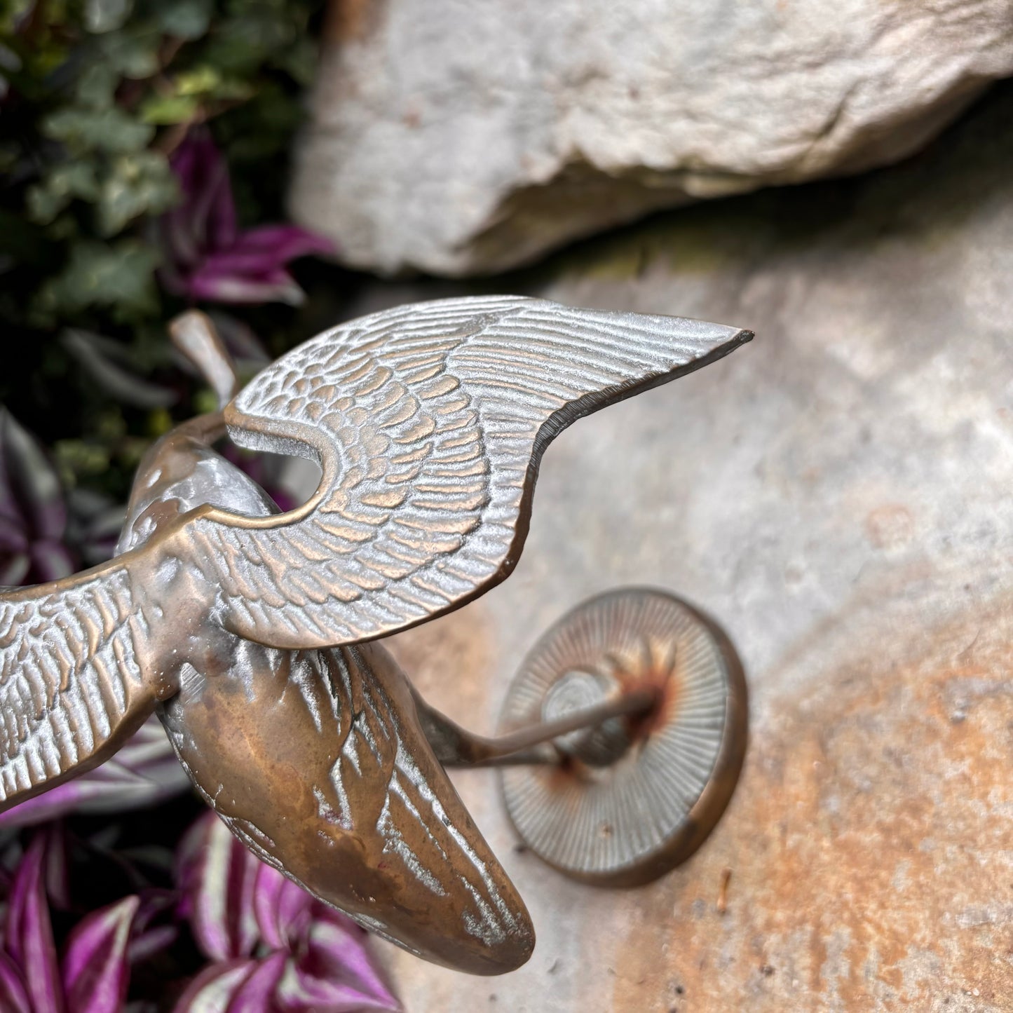 Brass MCM Crane Figurine