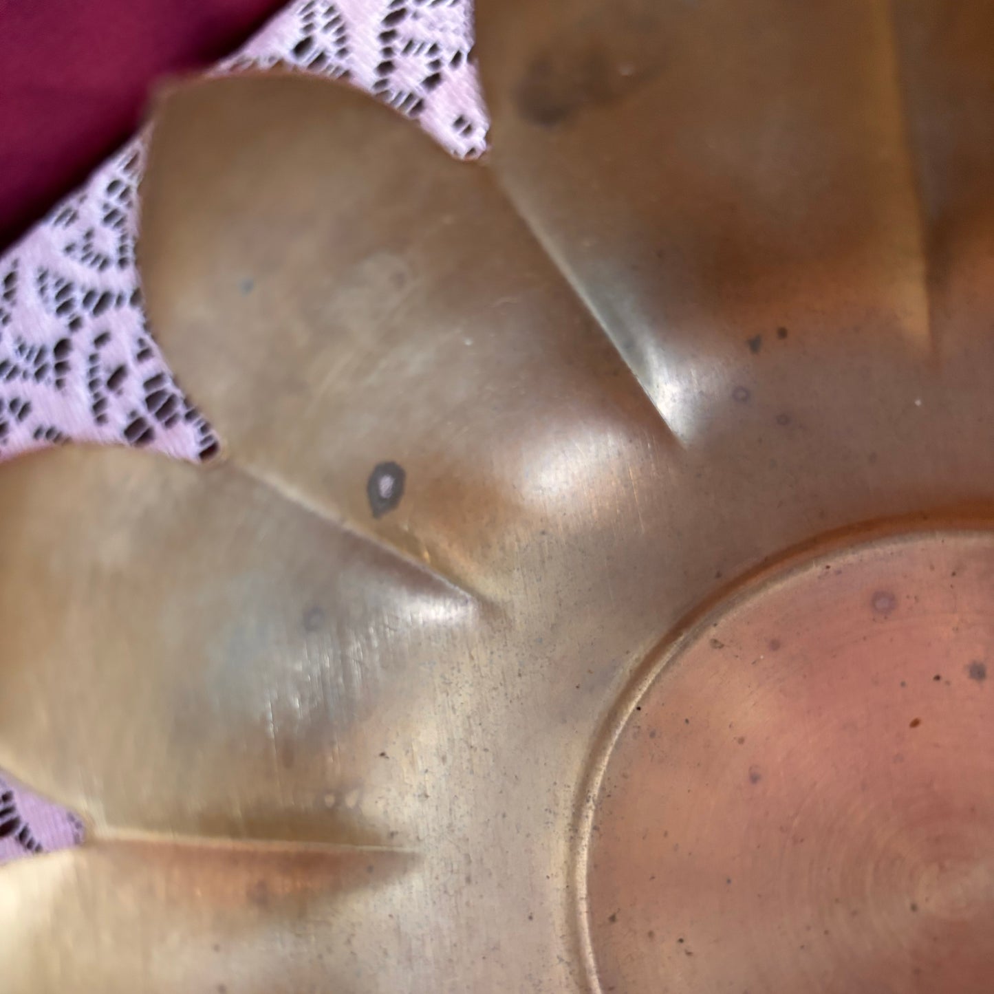 Brass Plated Lotus Candle Holder