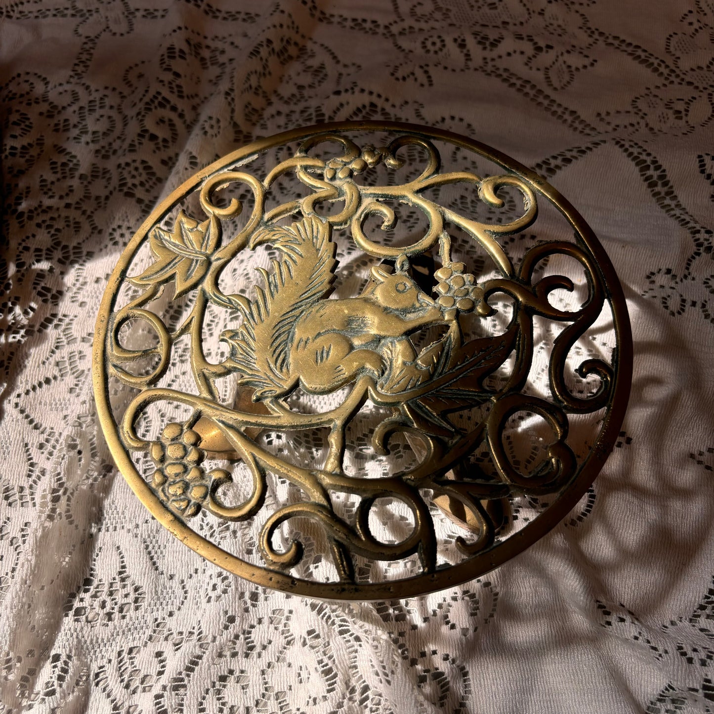 Brass Squirrel Trivet