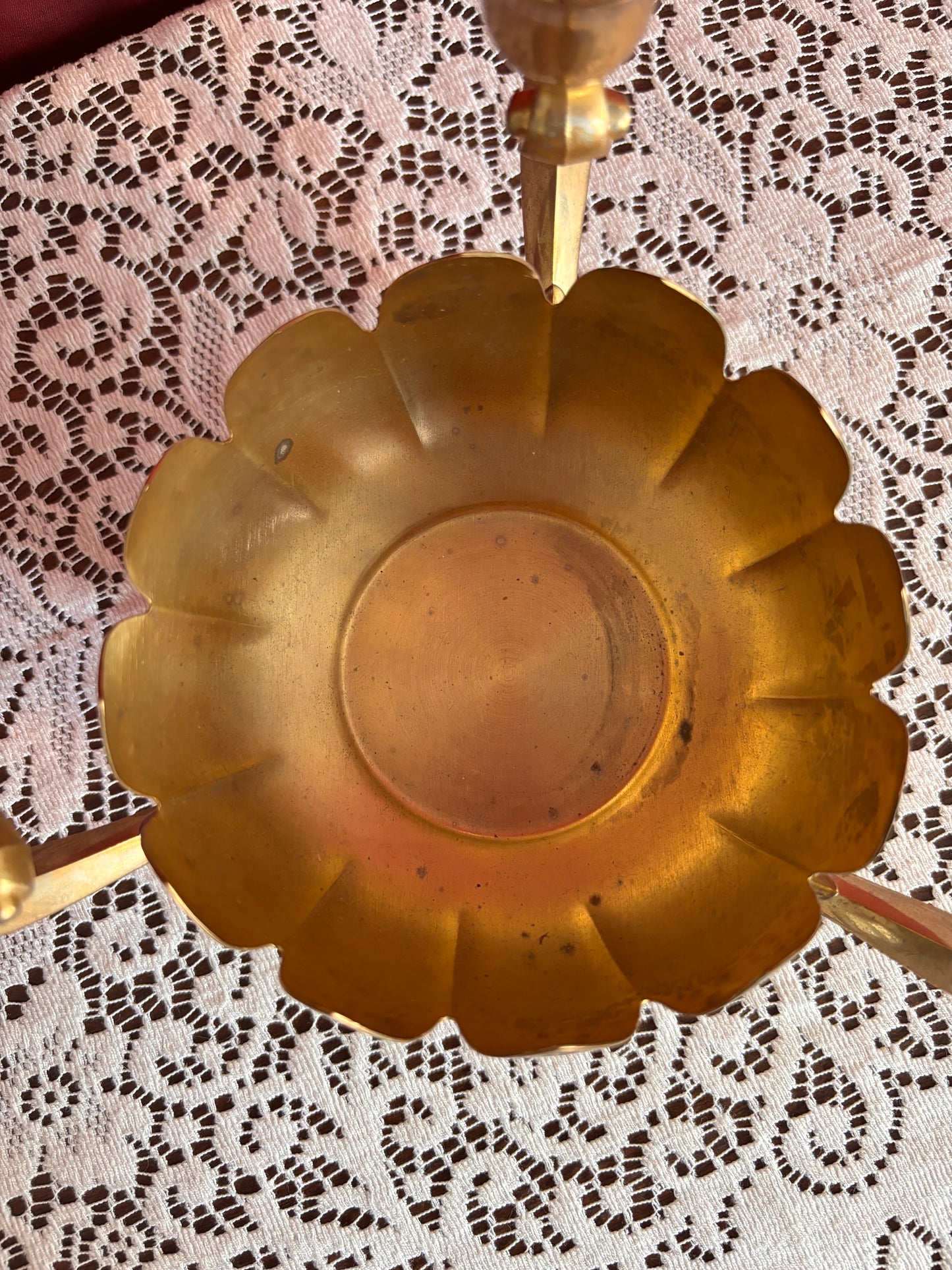 Brass Plated Lotus Candle Holder