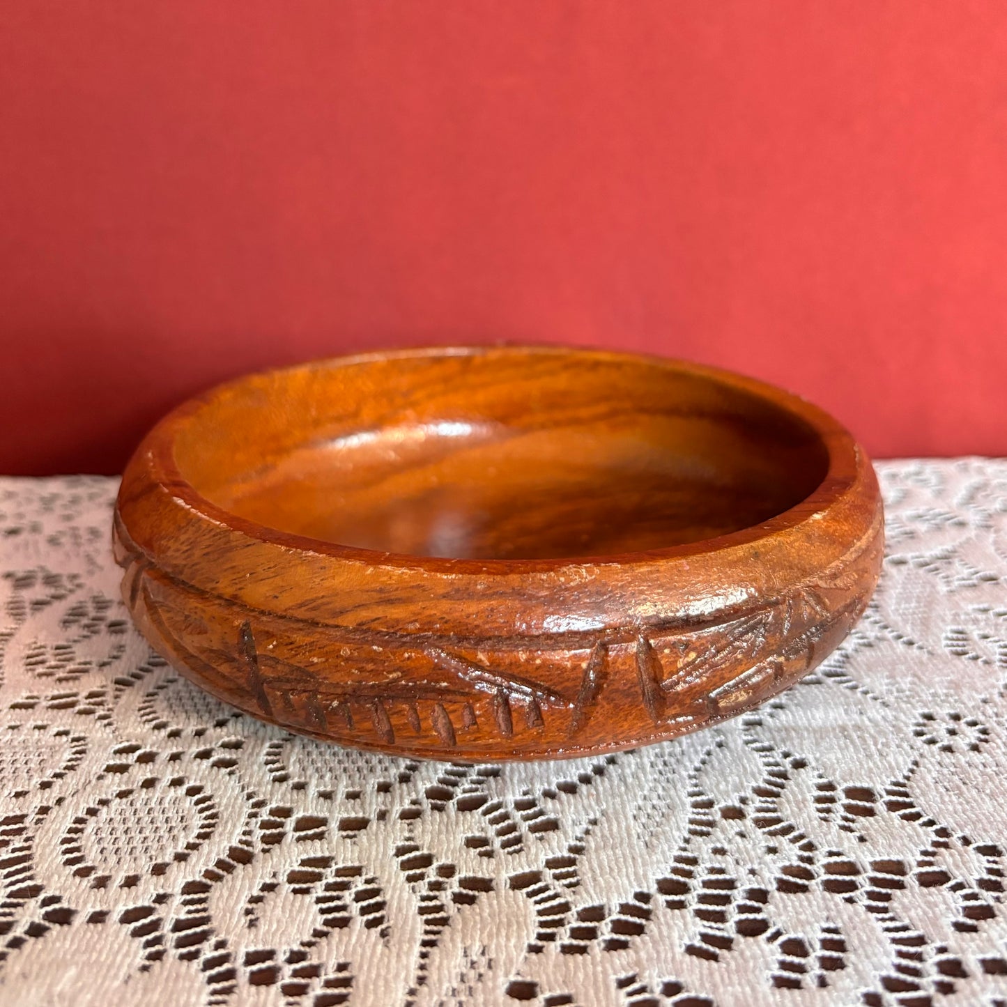 Small Hand-Carved Wood Bowl