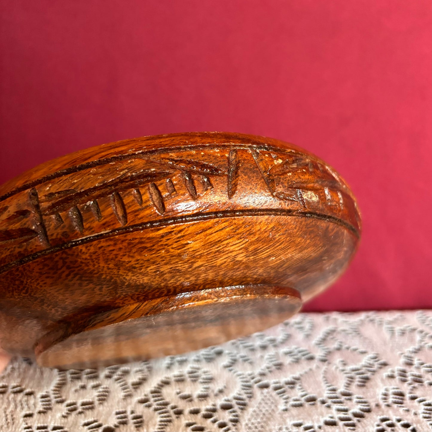 Small Hand-Carved Wood Bowl