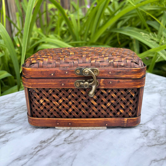 Woven Wicker Box with Clasp