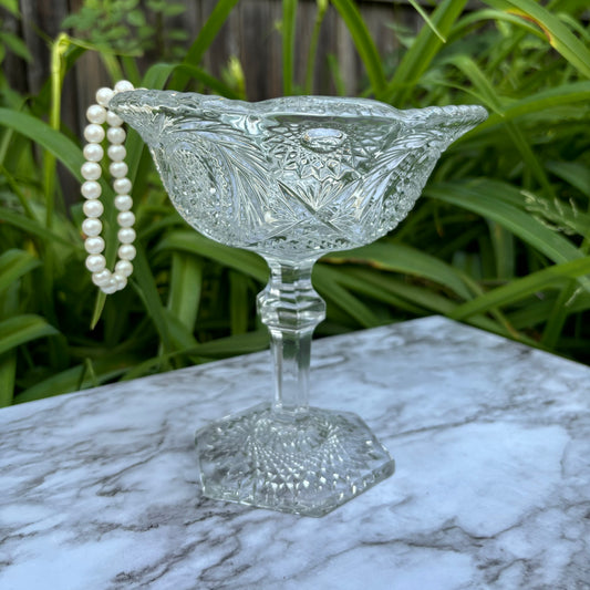 Cut Glass Pedestal Compote