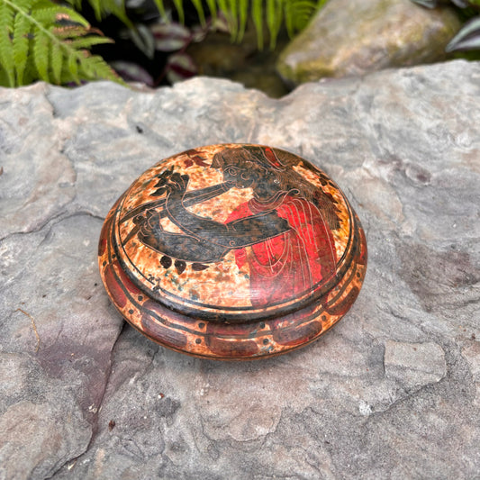 Greek Hand Painted Box w Lid