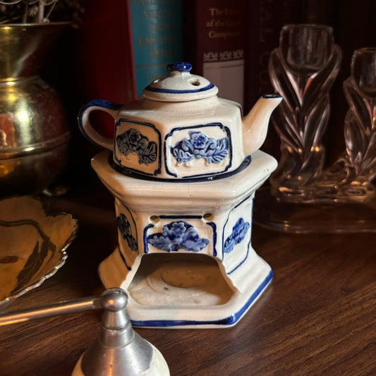 Ceramic Floral Teapot Oil Warmer