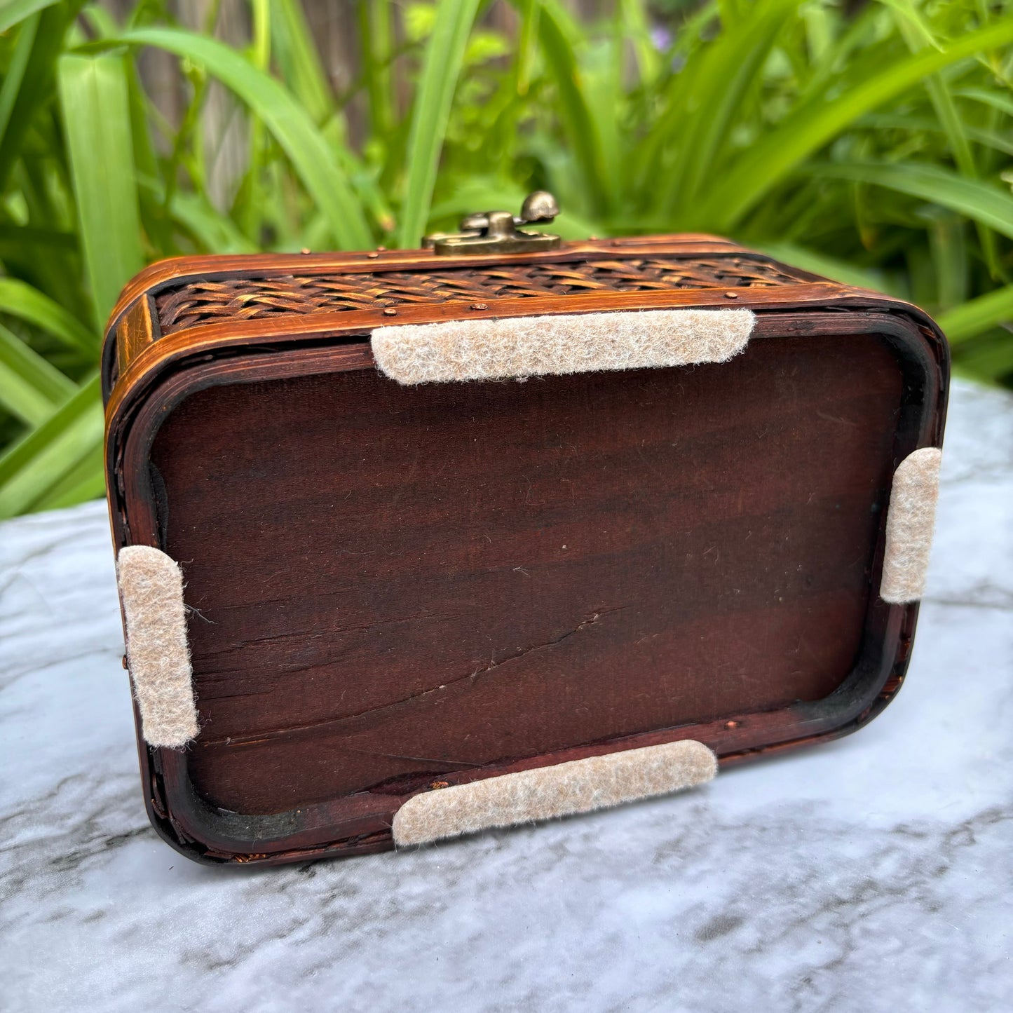 Woven Wicker Box with Clasp