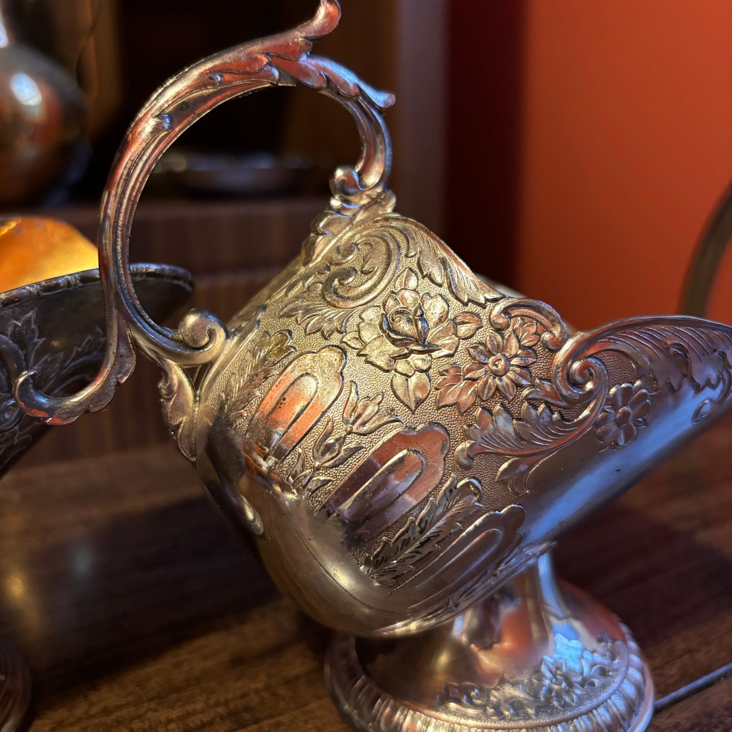 Silver-plated Floral Sugar Scuttles