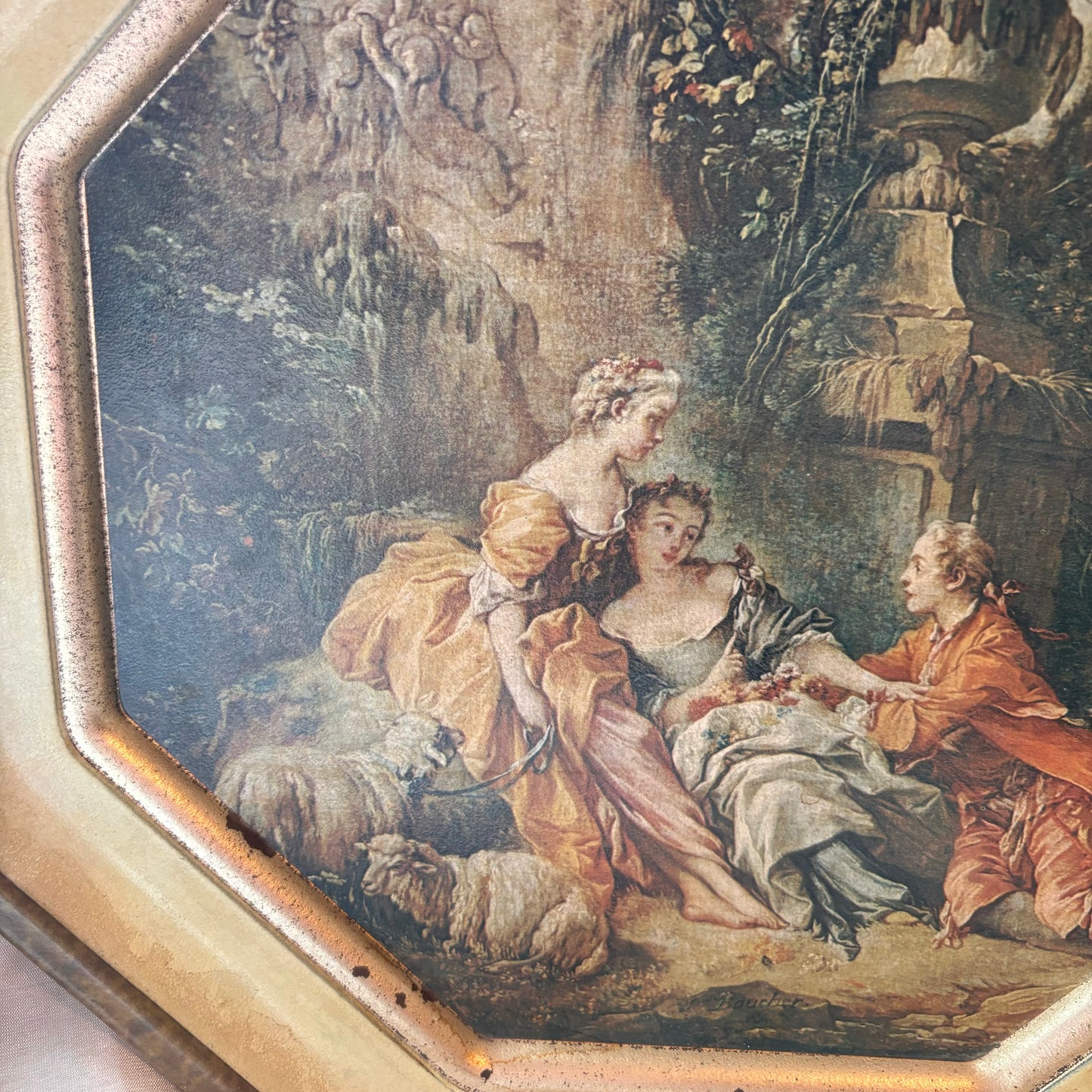 Sunshine Biscuit Co. Rococo Scene Tin Lid