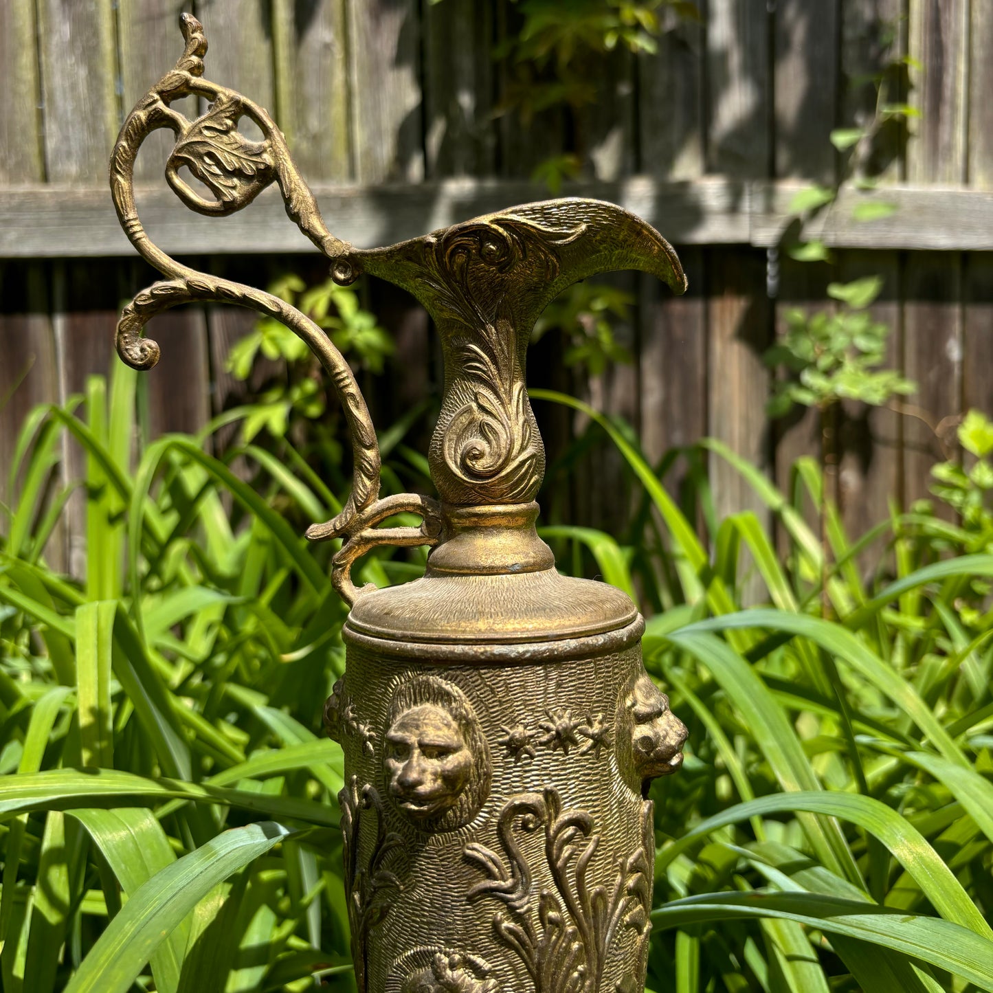Classical Italian Brass Lion Pitcher With Handle