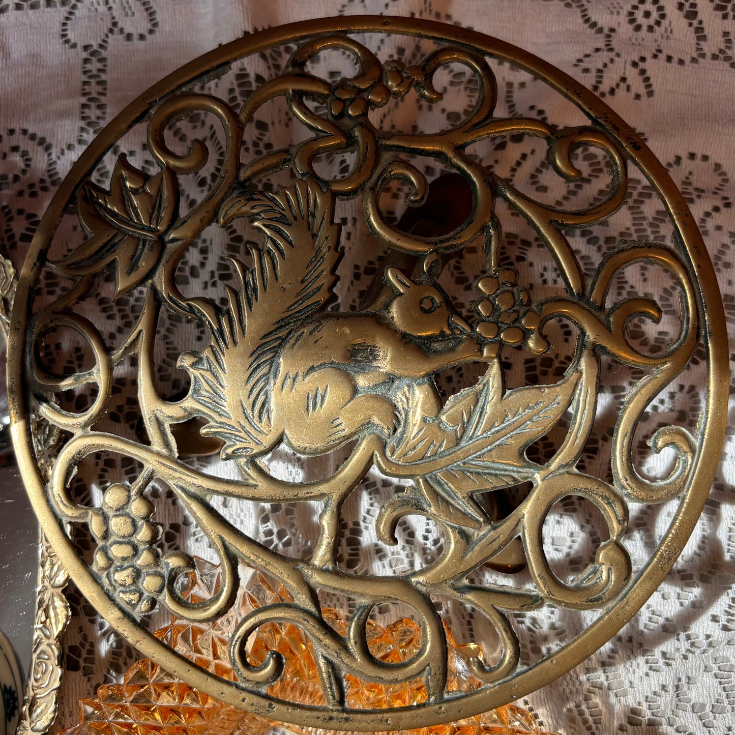 Brass Squirrel Trivet