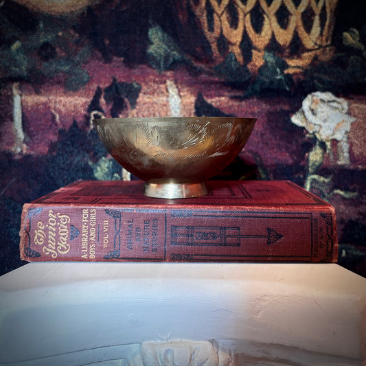 Brass Etched Floral Bowl