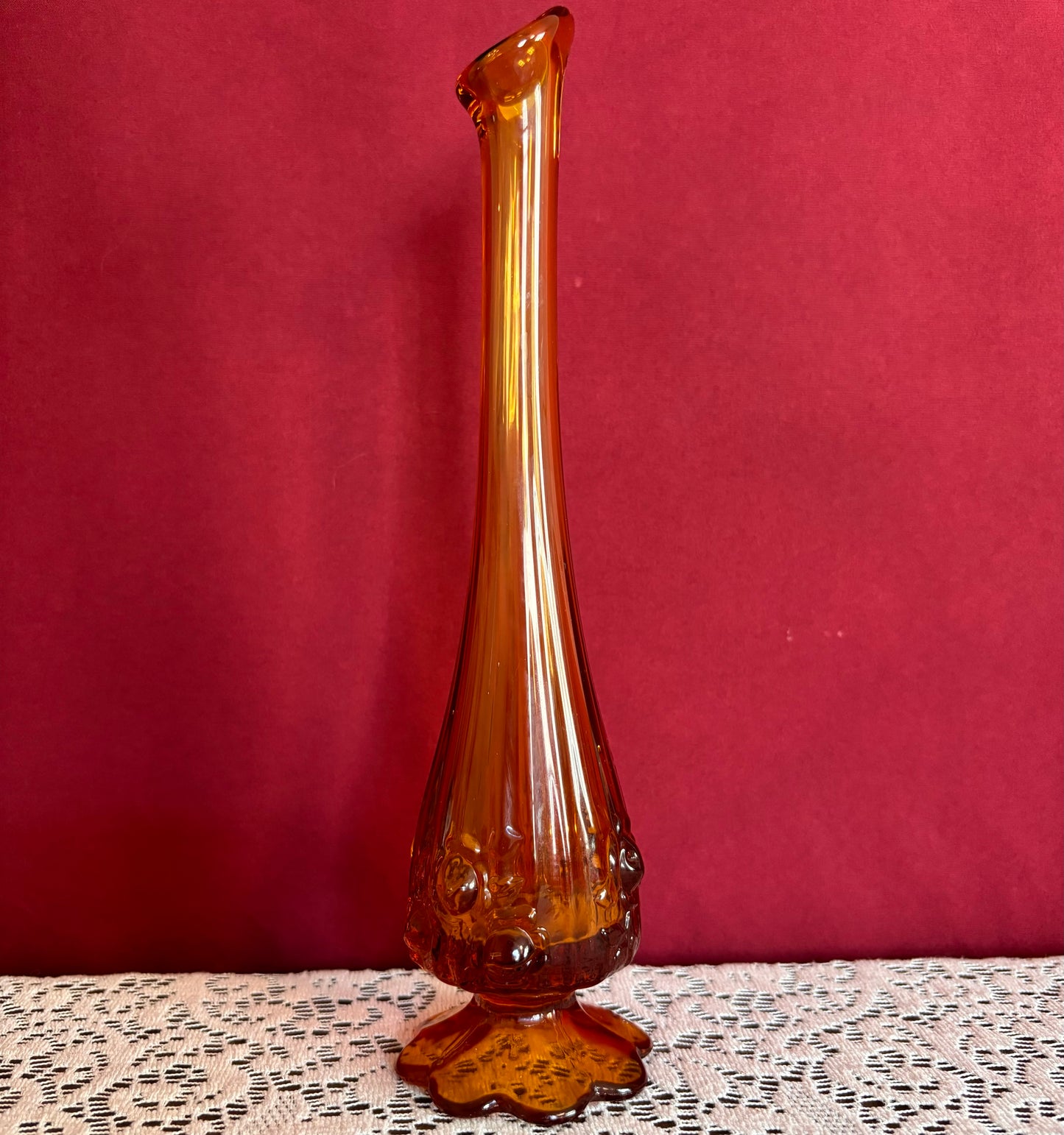 Fenton Amber Bud Vase