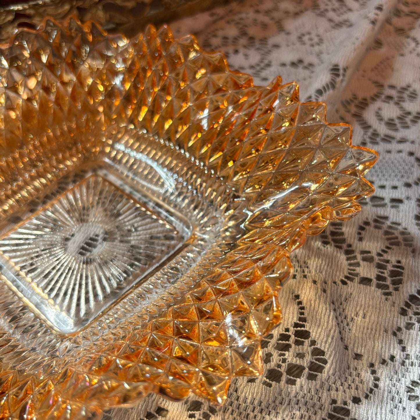 Diamond Point Marigold Dish