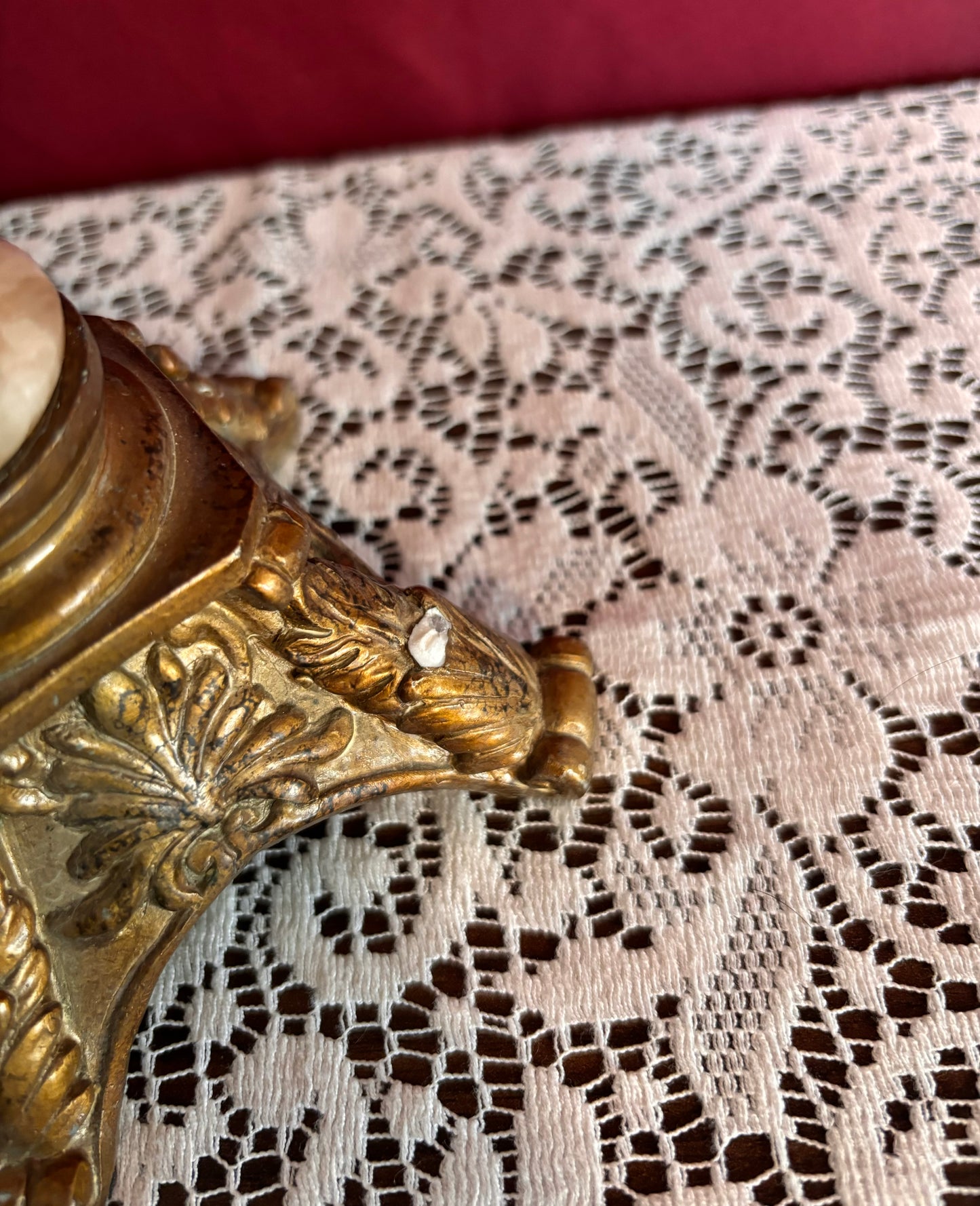 Alabaster & Brass Candle Holder