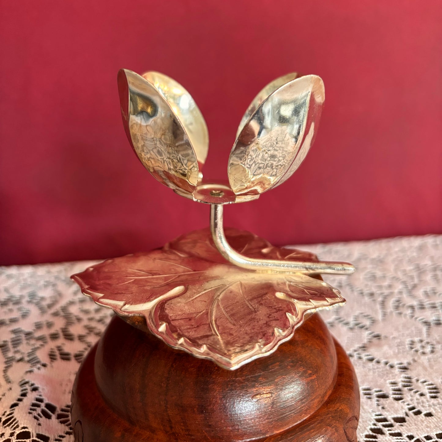 Metal Floral Candle Holder