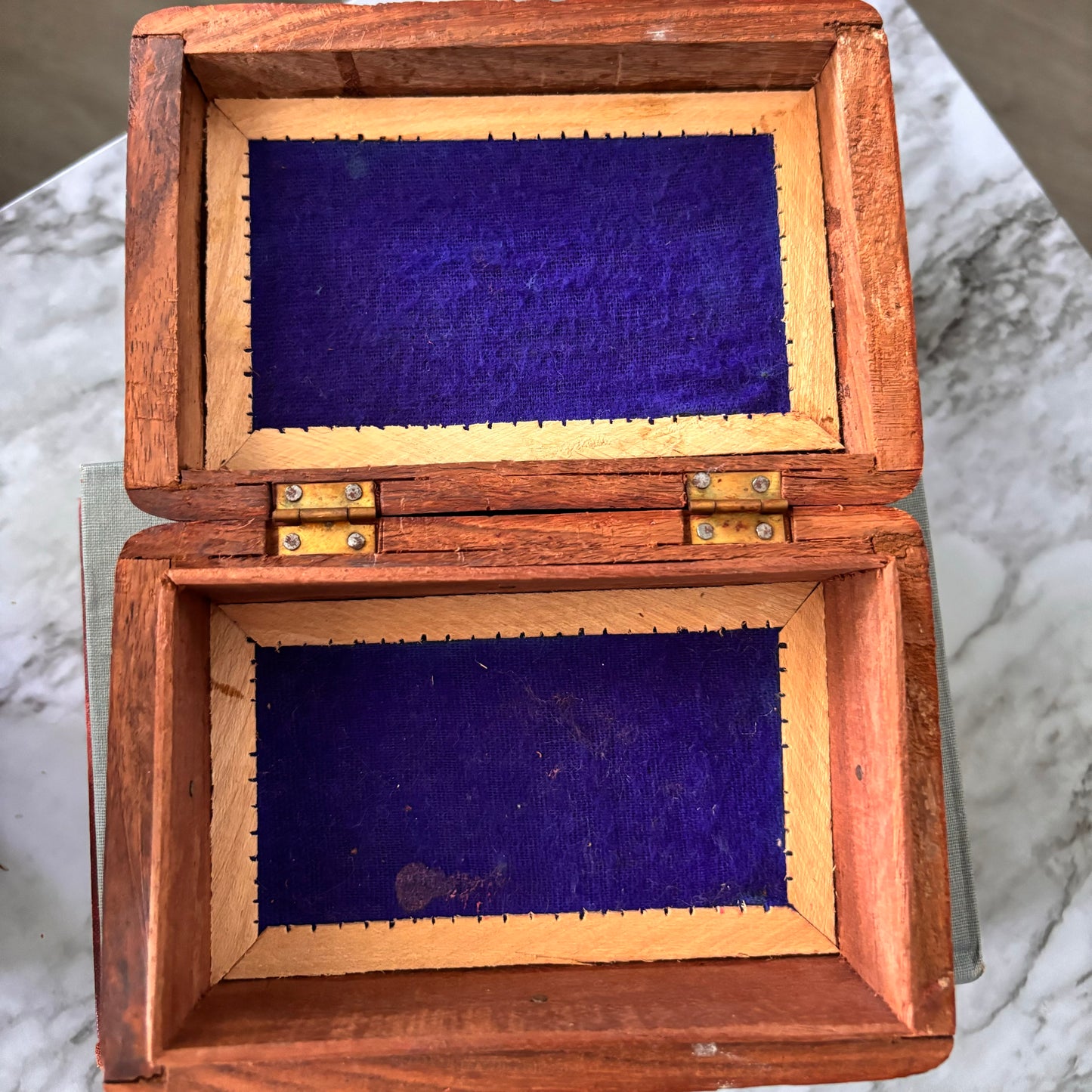 Hand Carved Wood Trinket Box