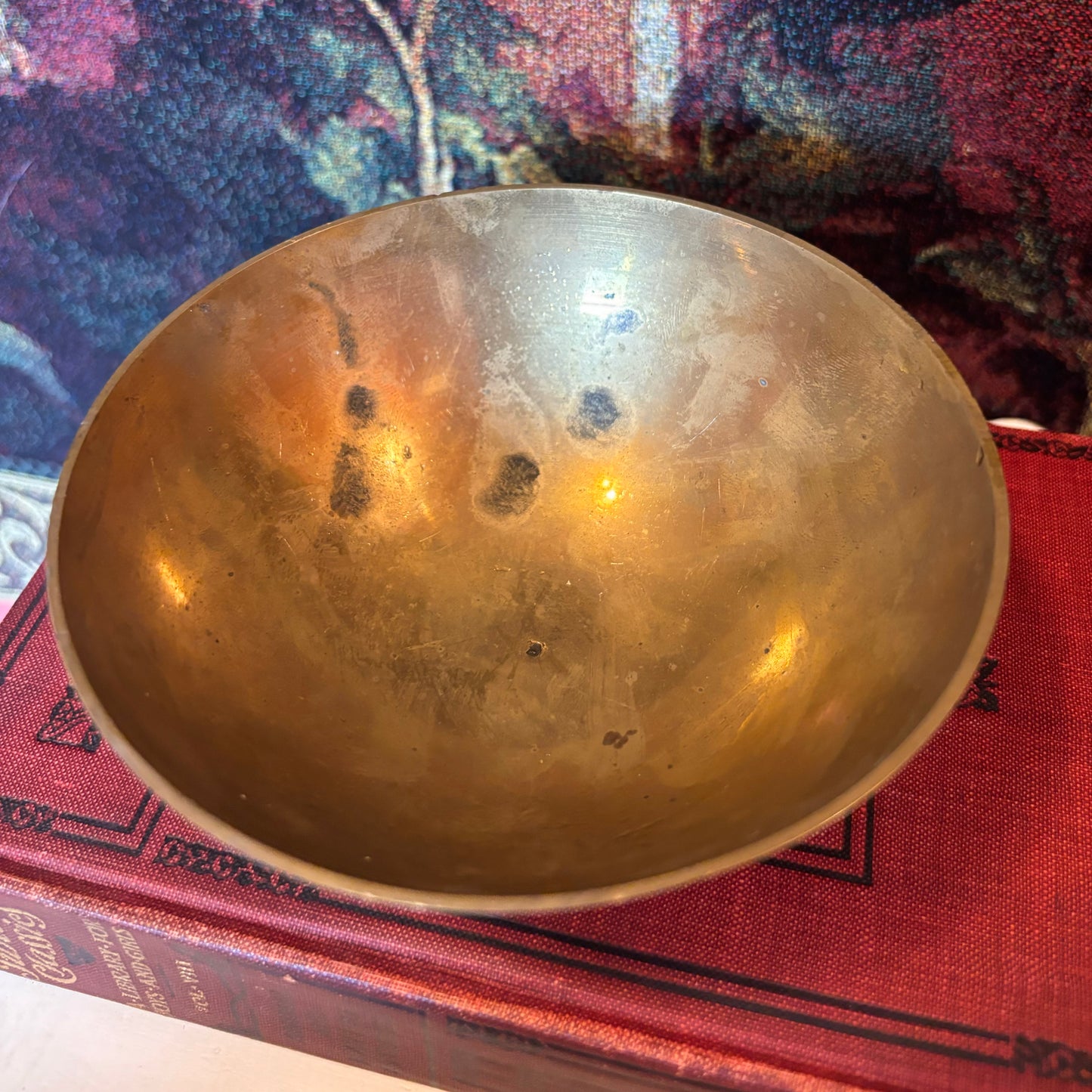 Brass Etched Floral Bowl